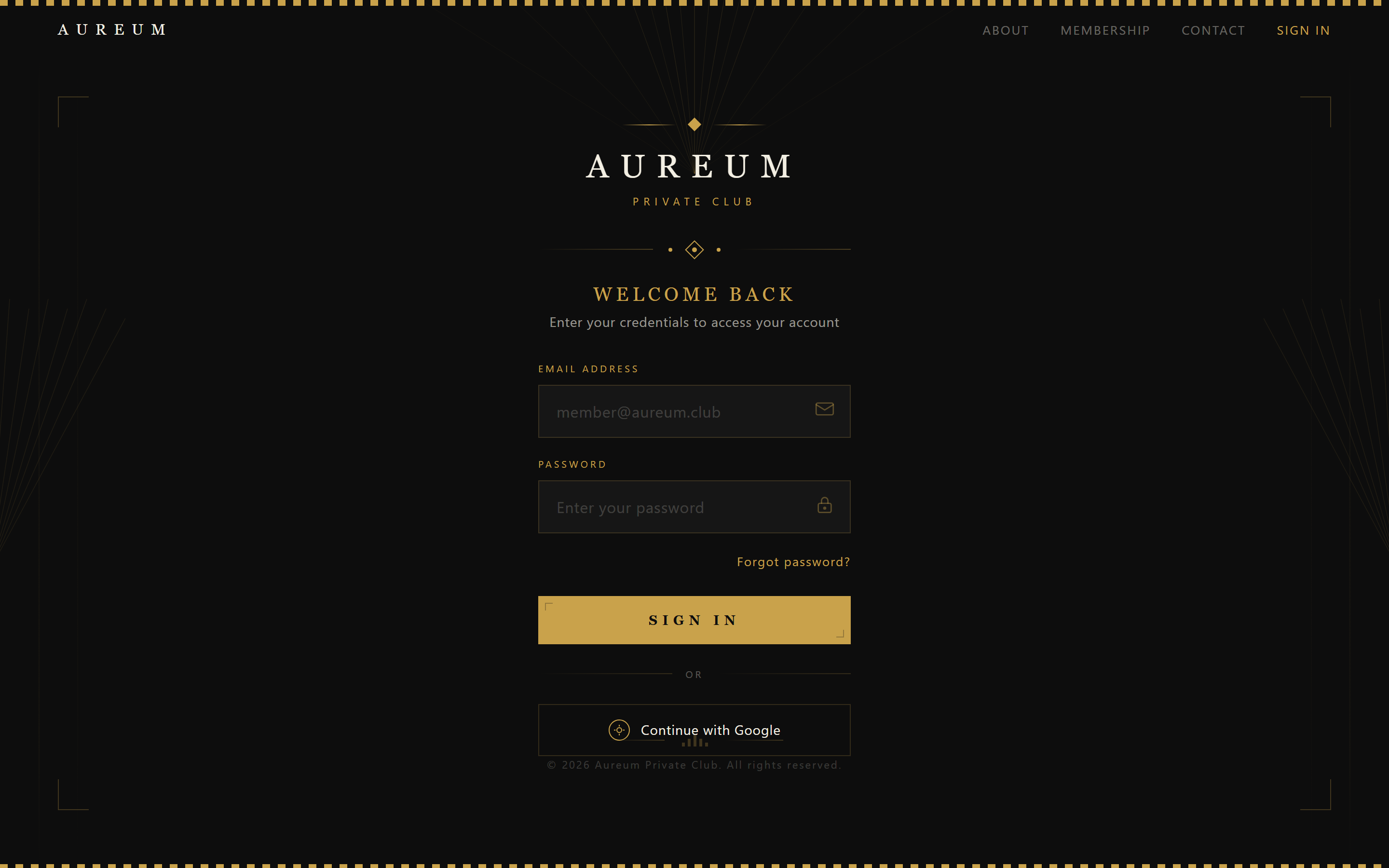 Art Deco Login