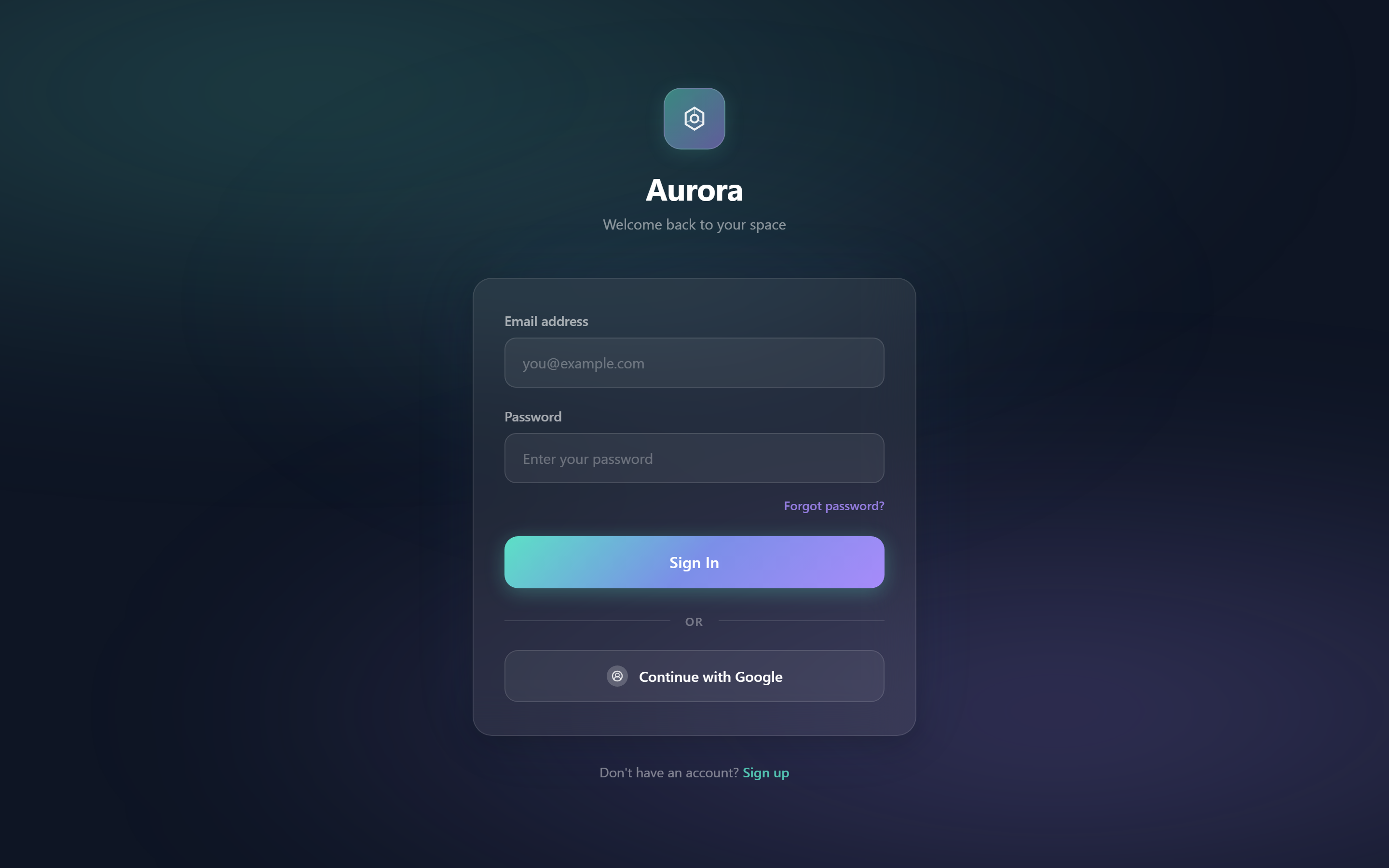 Aurora Gradient Login