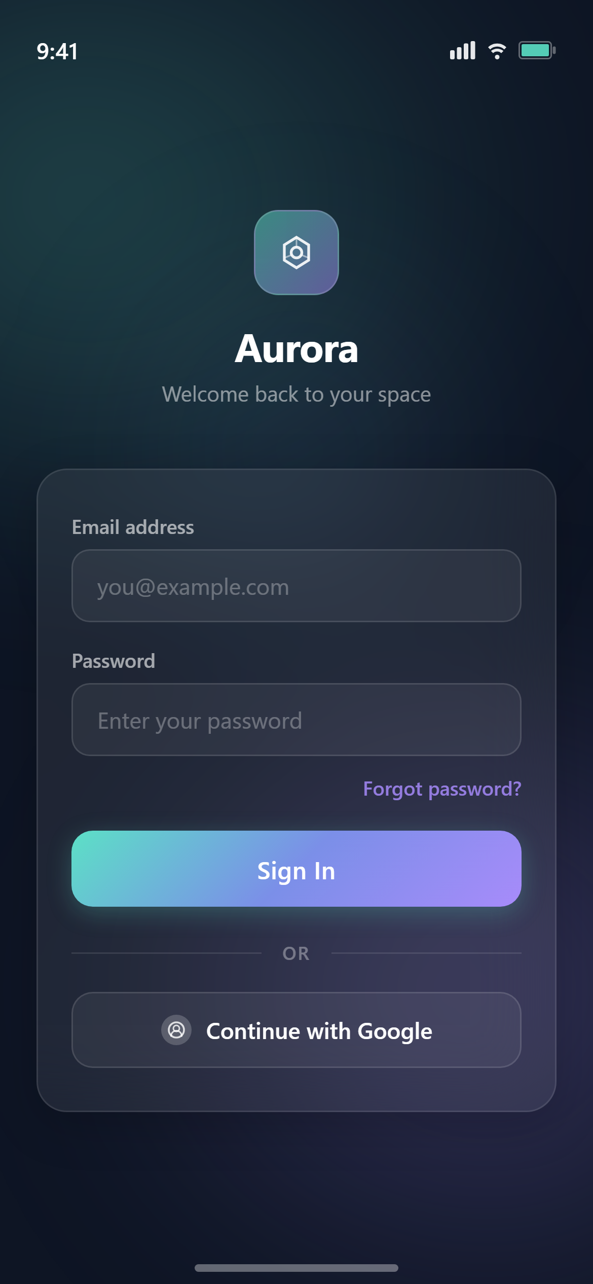 Aurora Gradient Login