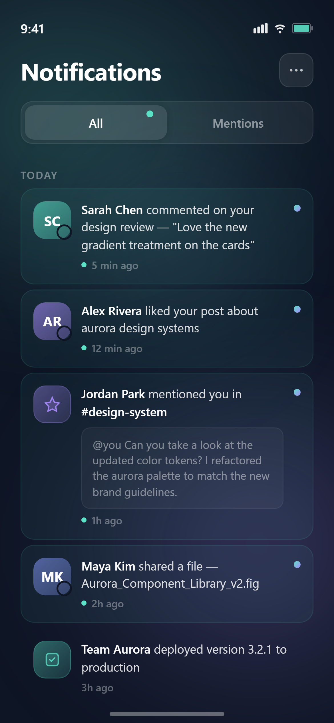 Aurora Gradient Notifications
