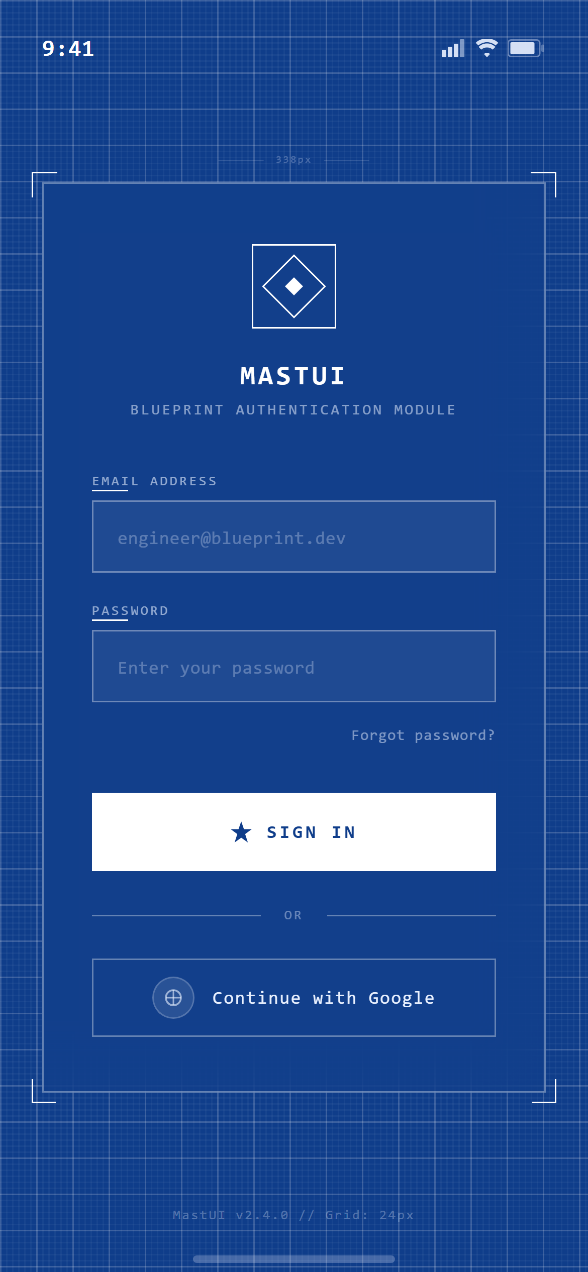 Blueprint Login