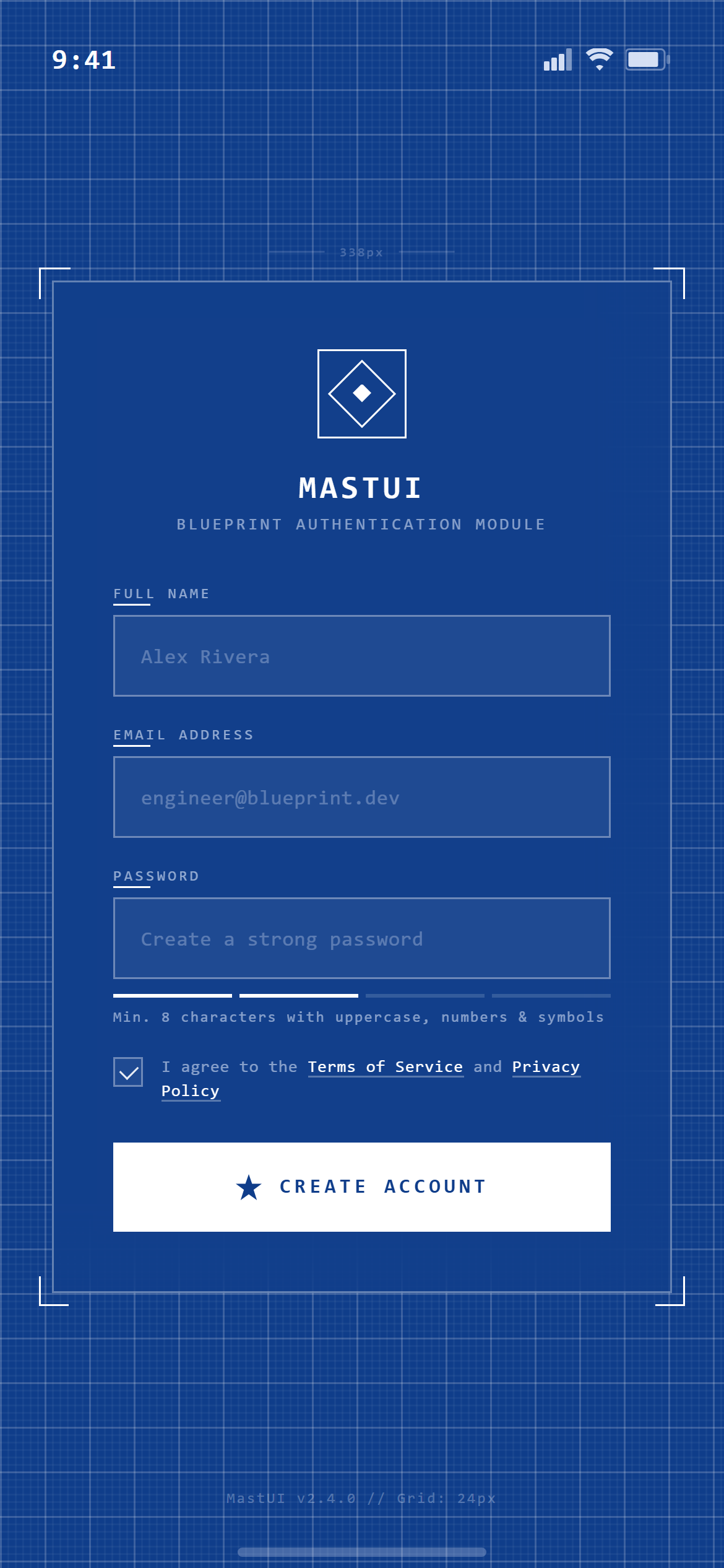 Blueprint Sign Up