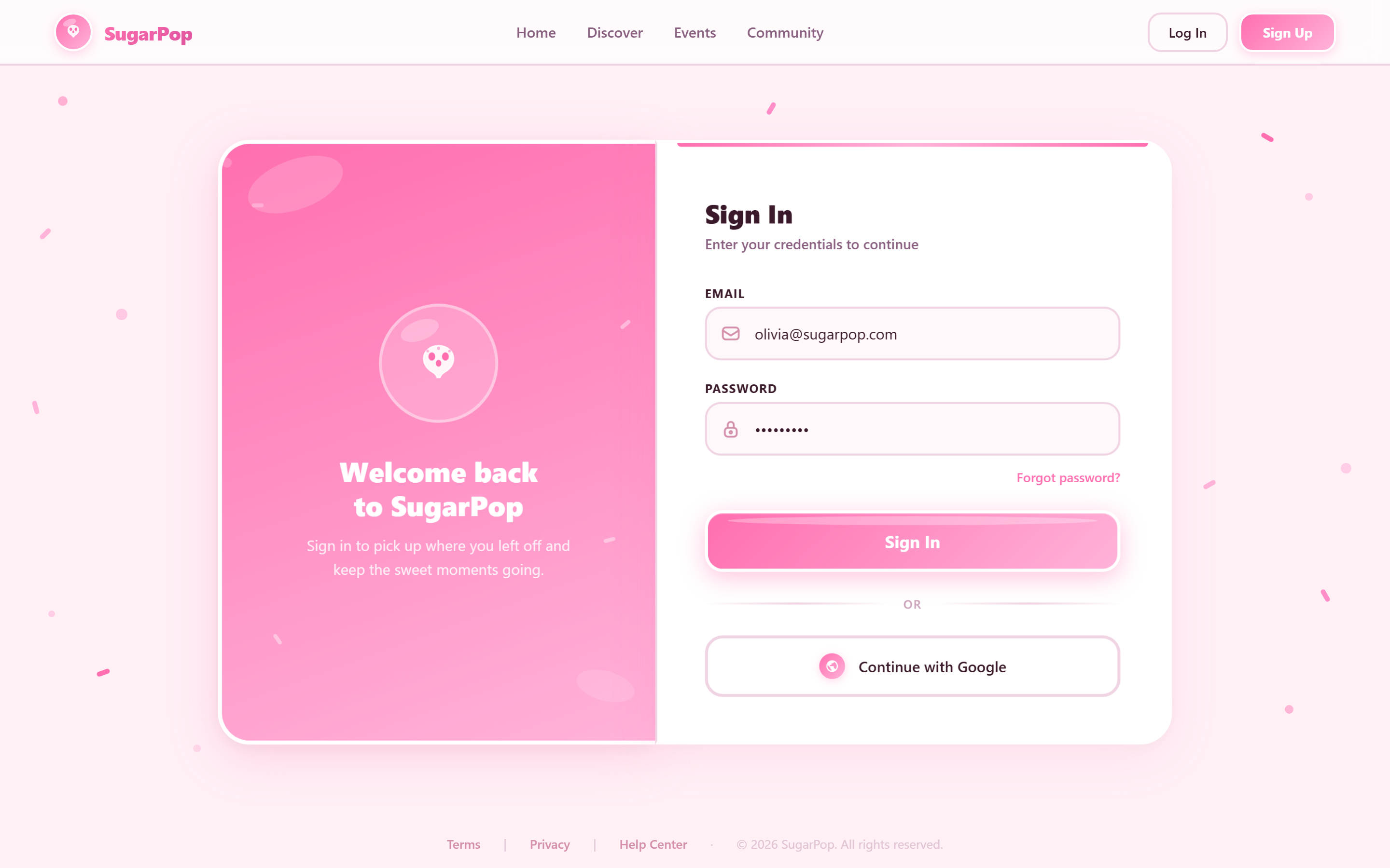 Candy Pop Login