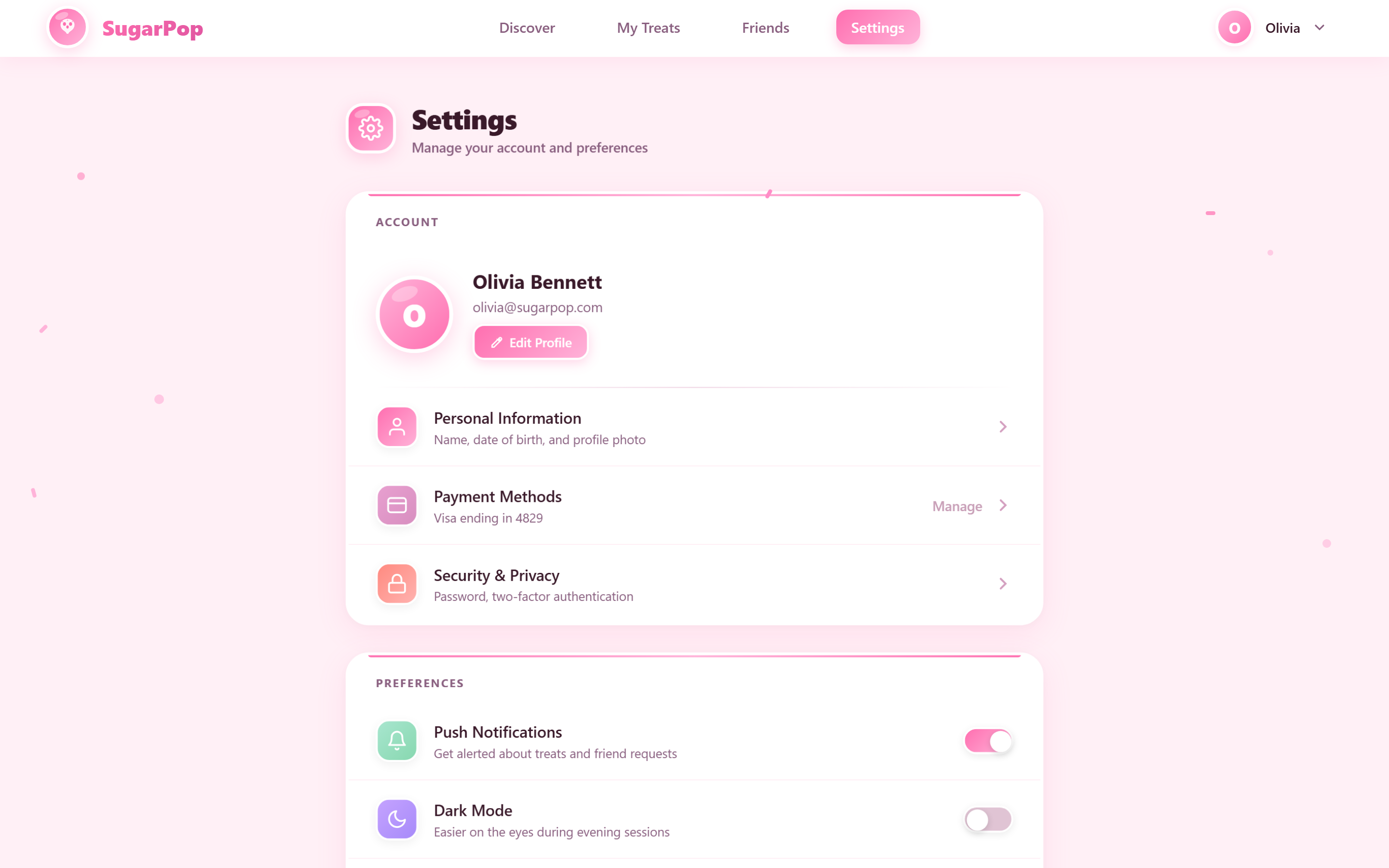 Candy Pop Settings