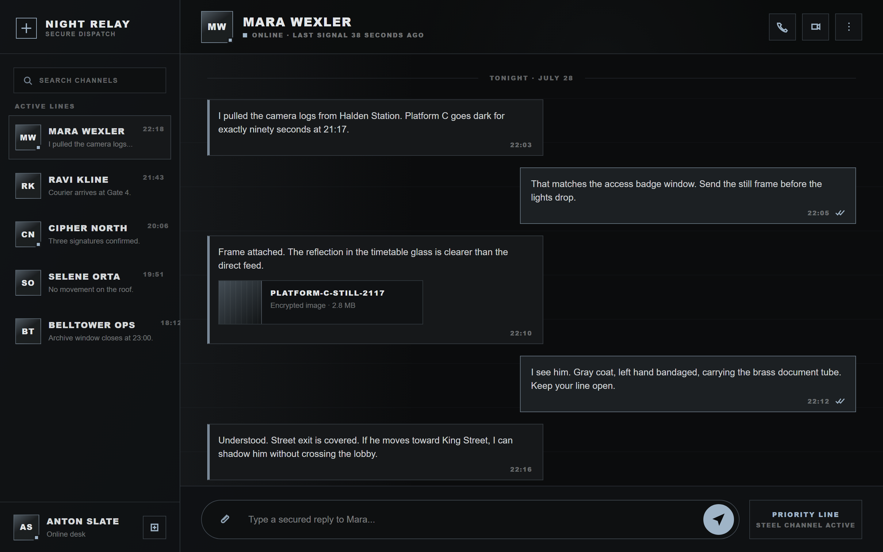 Cyber Noir Chat Conversation