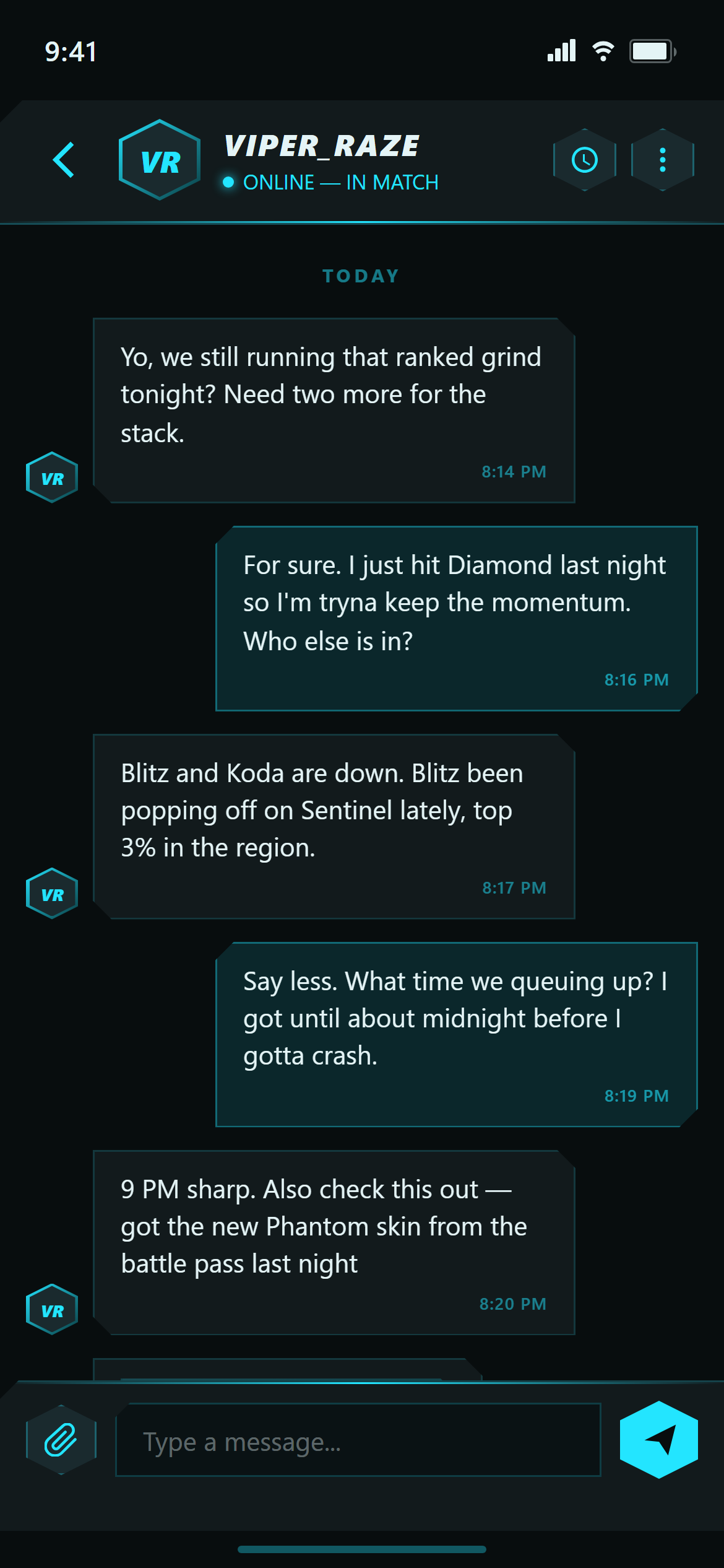 Gaming HUD Chat Conversation