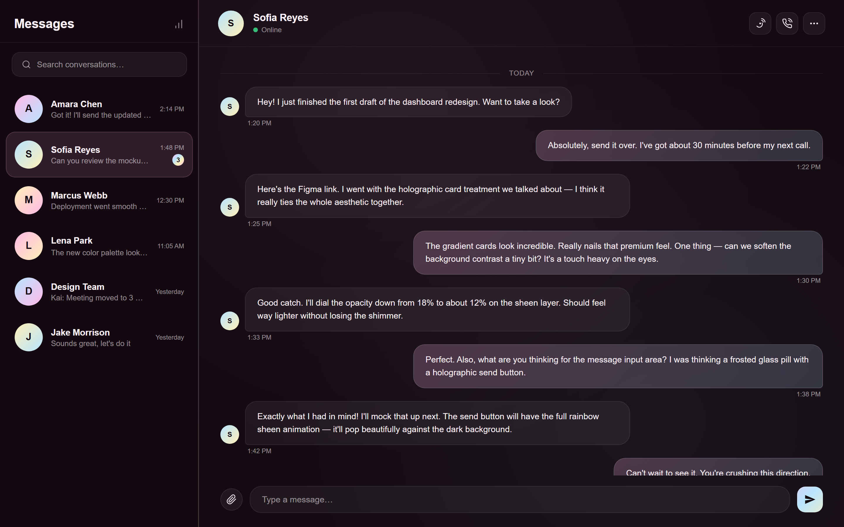 Holographic Chat Conversation