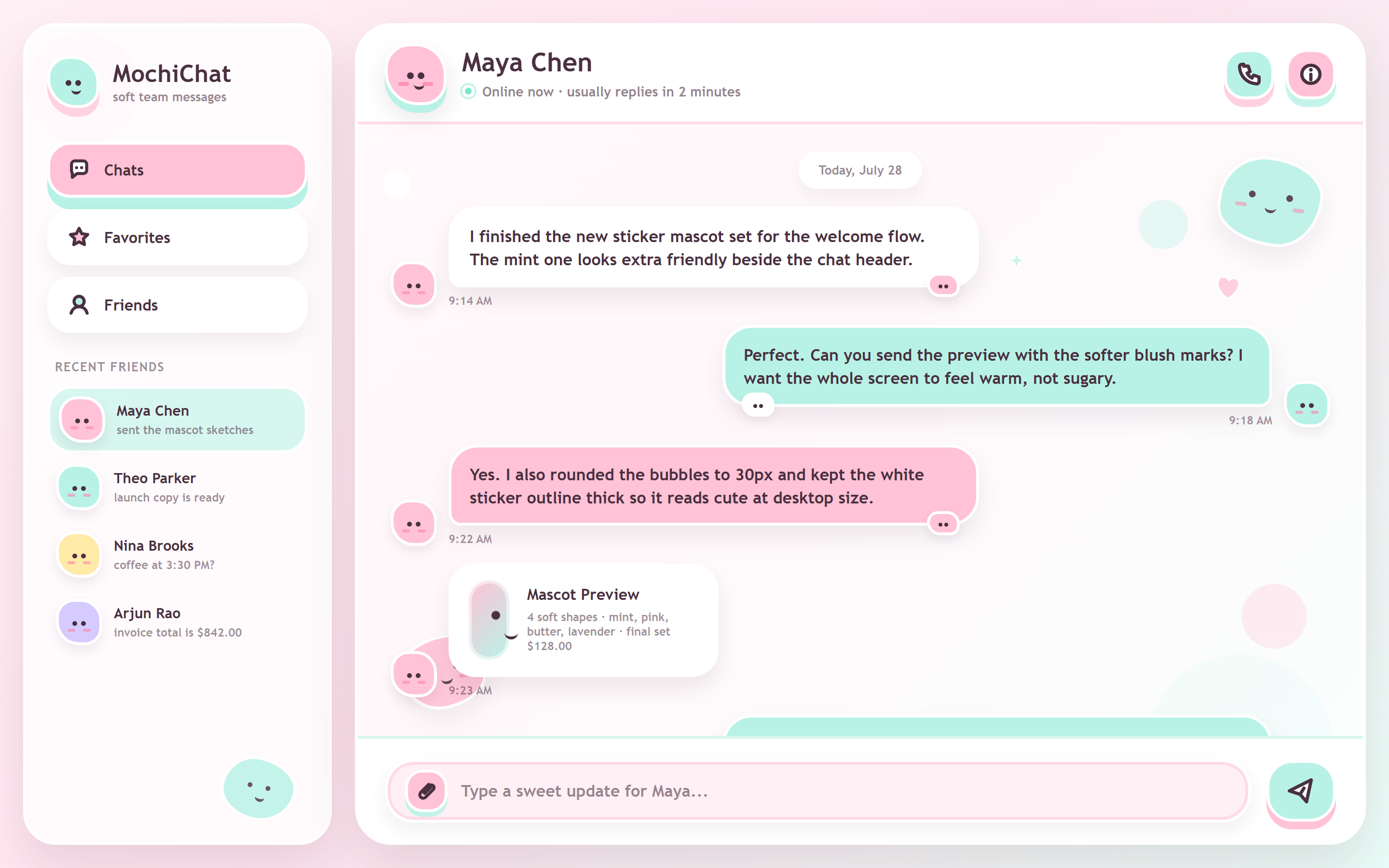 Kawaii Cute Chat Conversation
