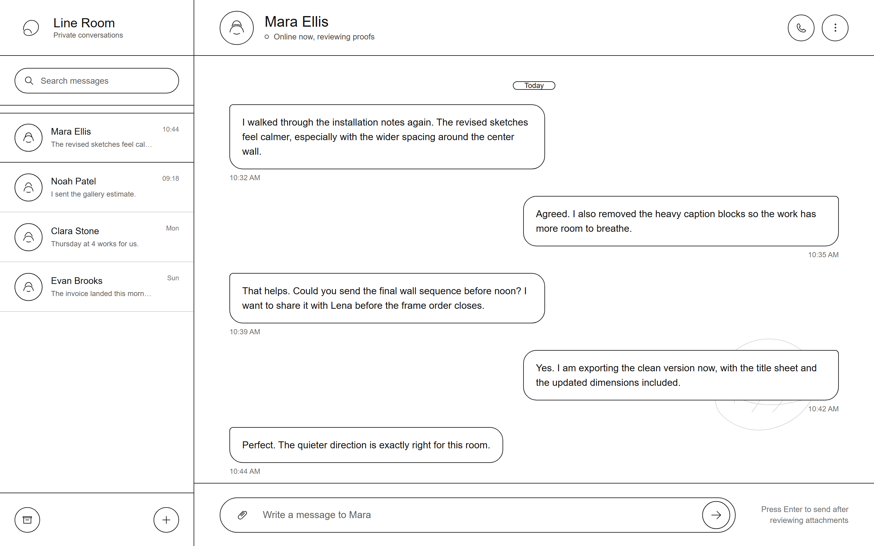 Minimal Line Art Chat Conversation