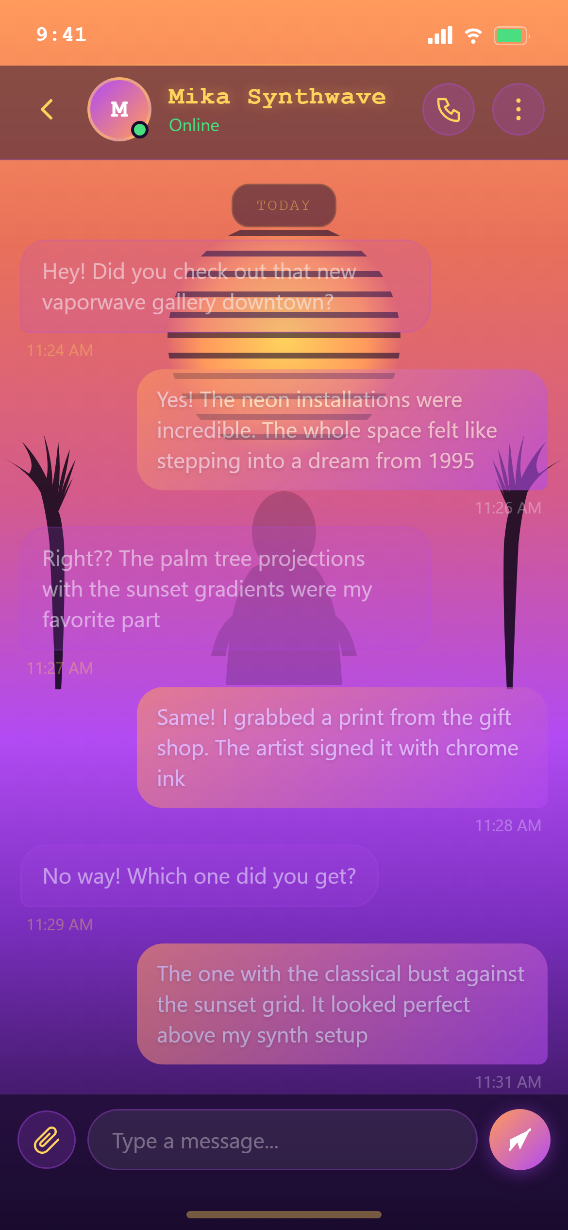 Vaporwave Chat Conversation
