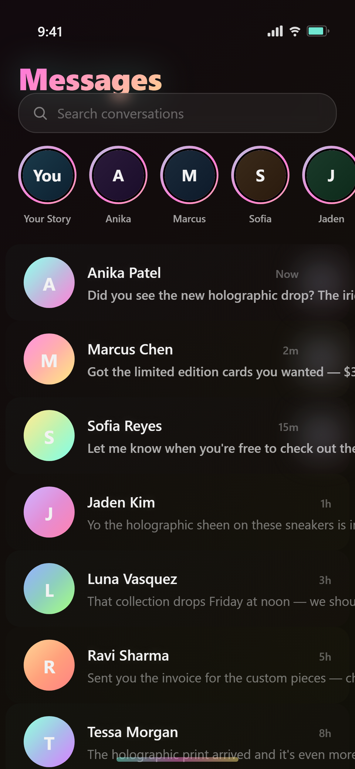 Holographic Chat Inbox