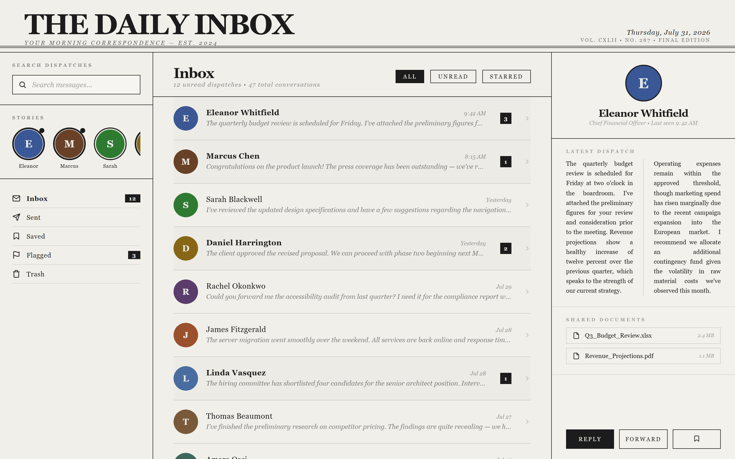 Print Newspaper Chat Inbox