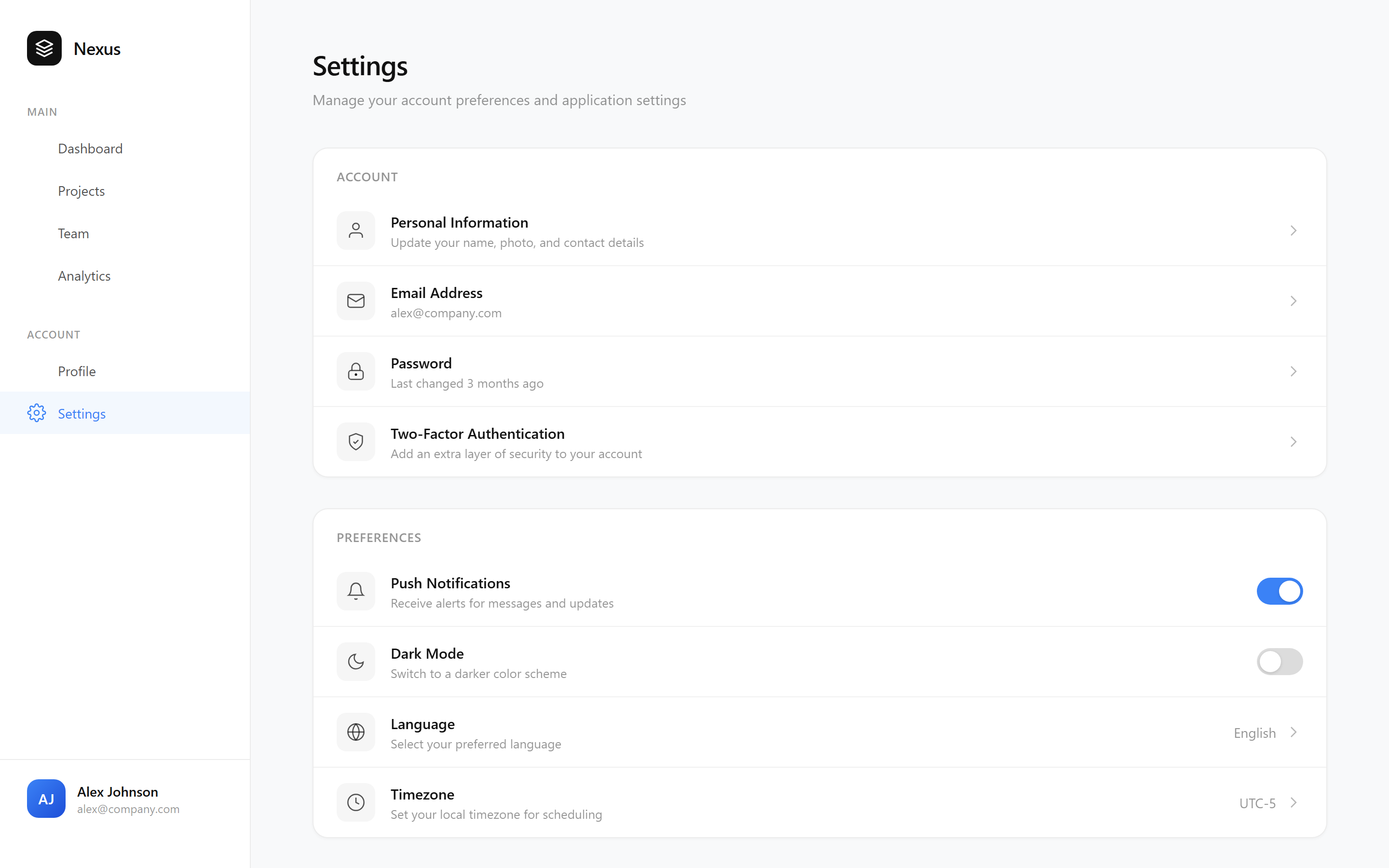 Modern Minimalist Settings