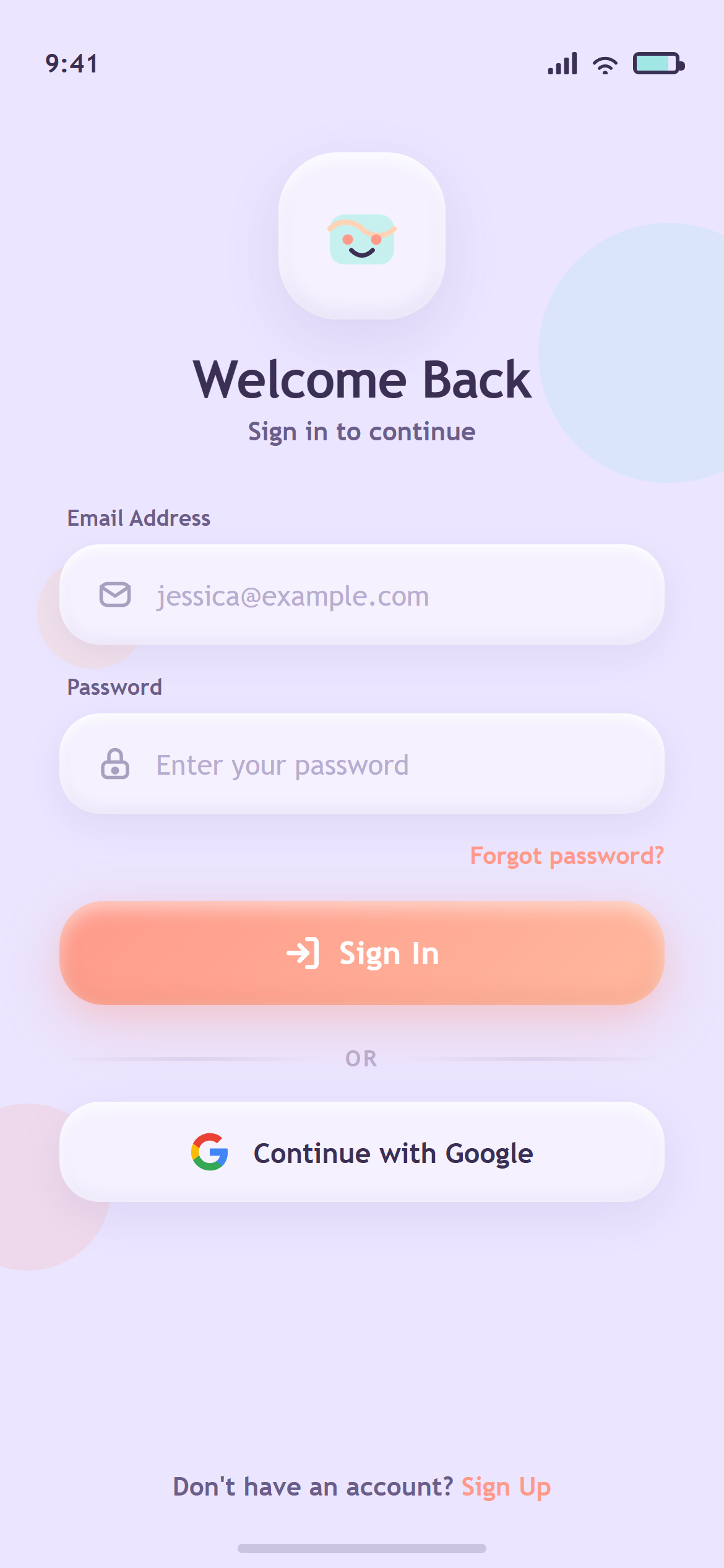 Claymorphism Login