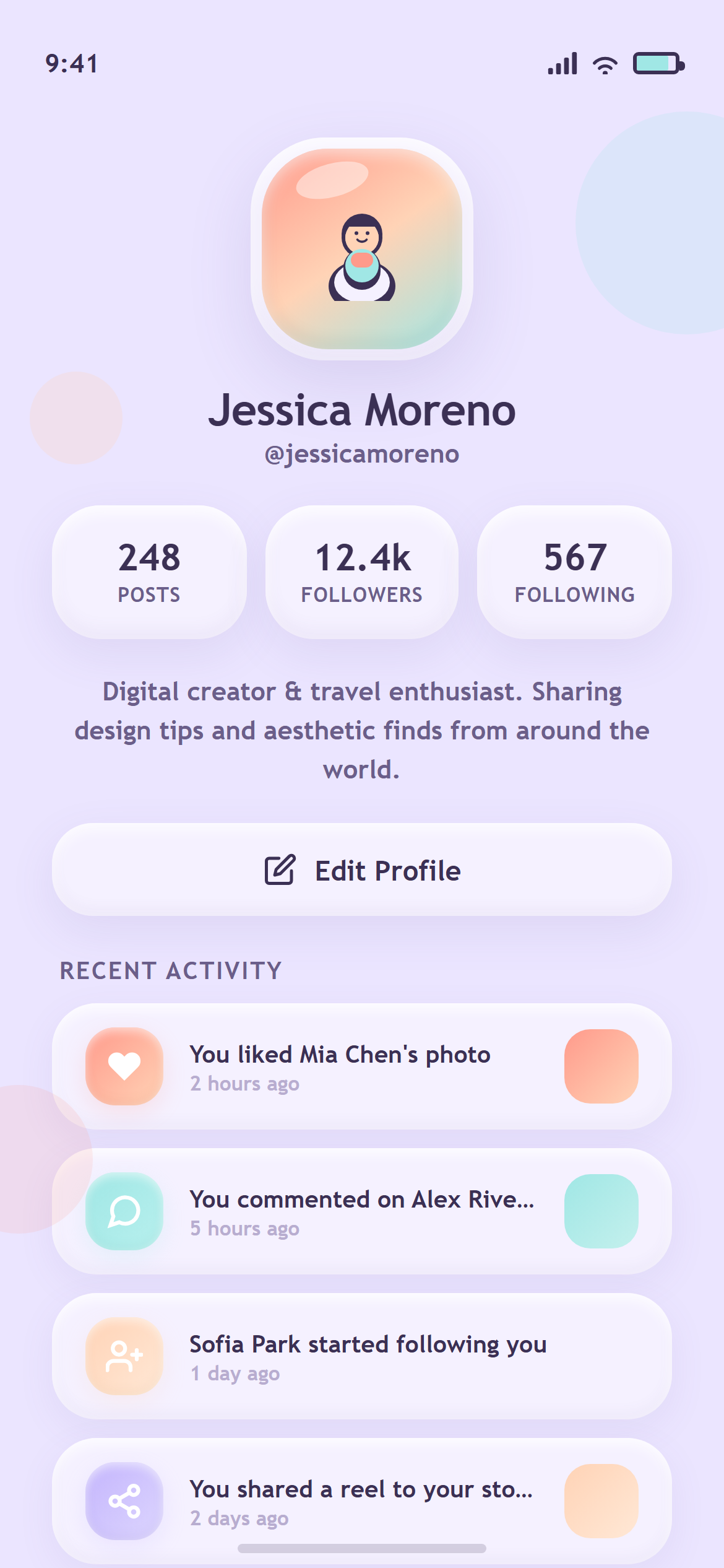 Claymorphism Profile