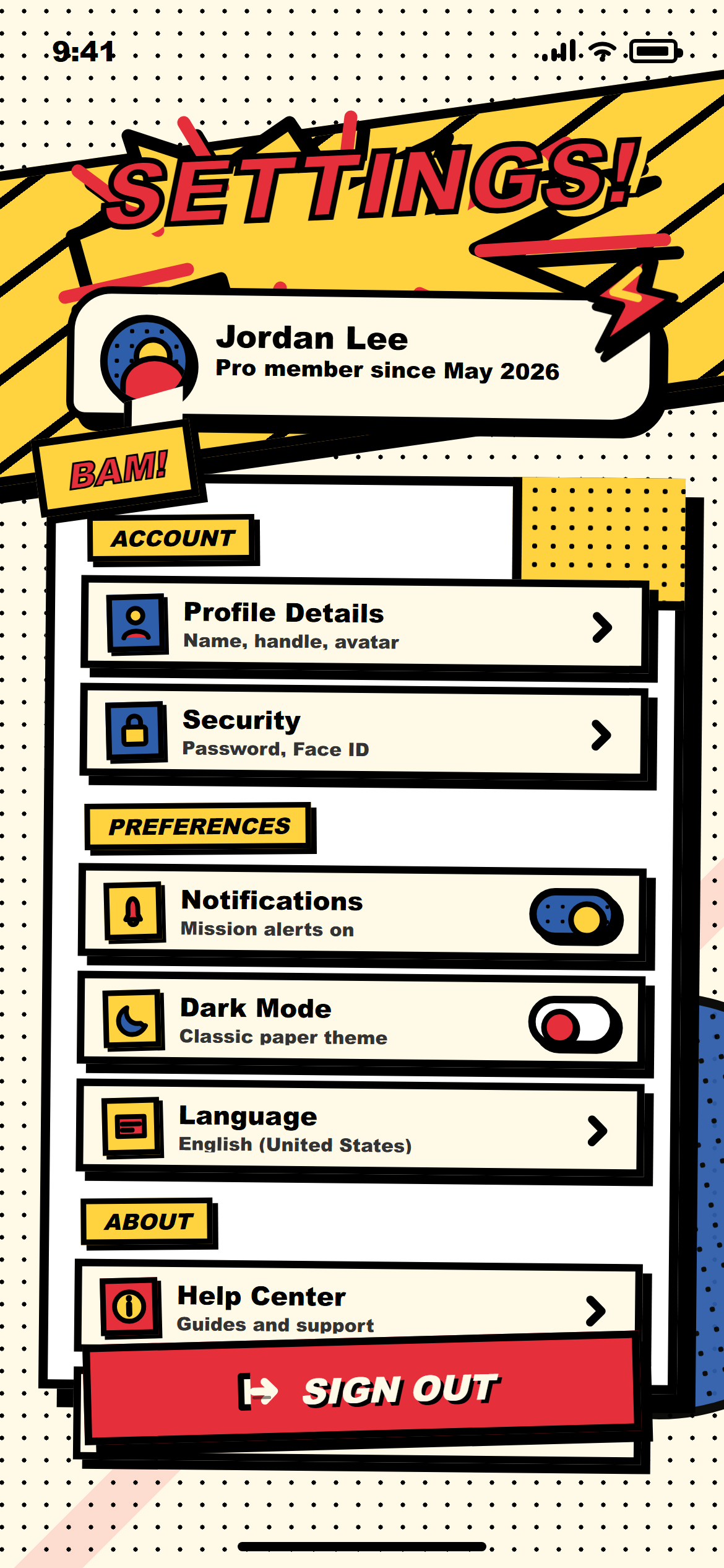 Comic Book Settings