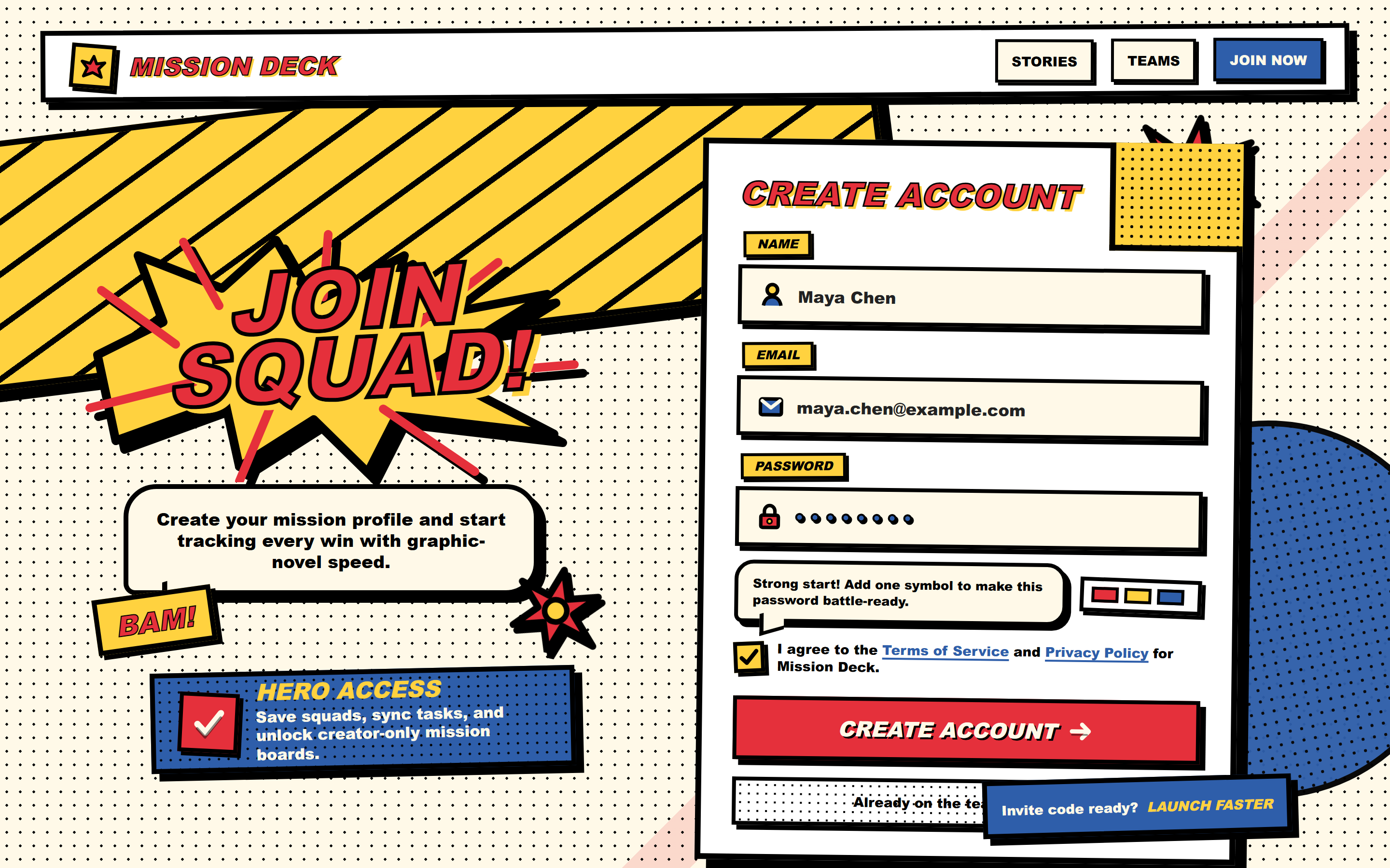 Comic Book Sign Up