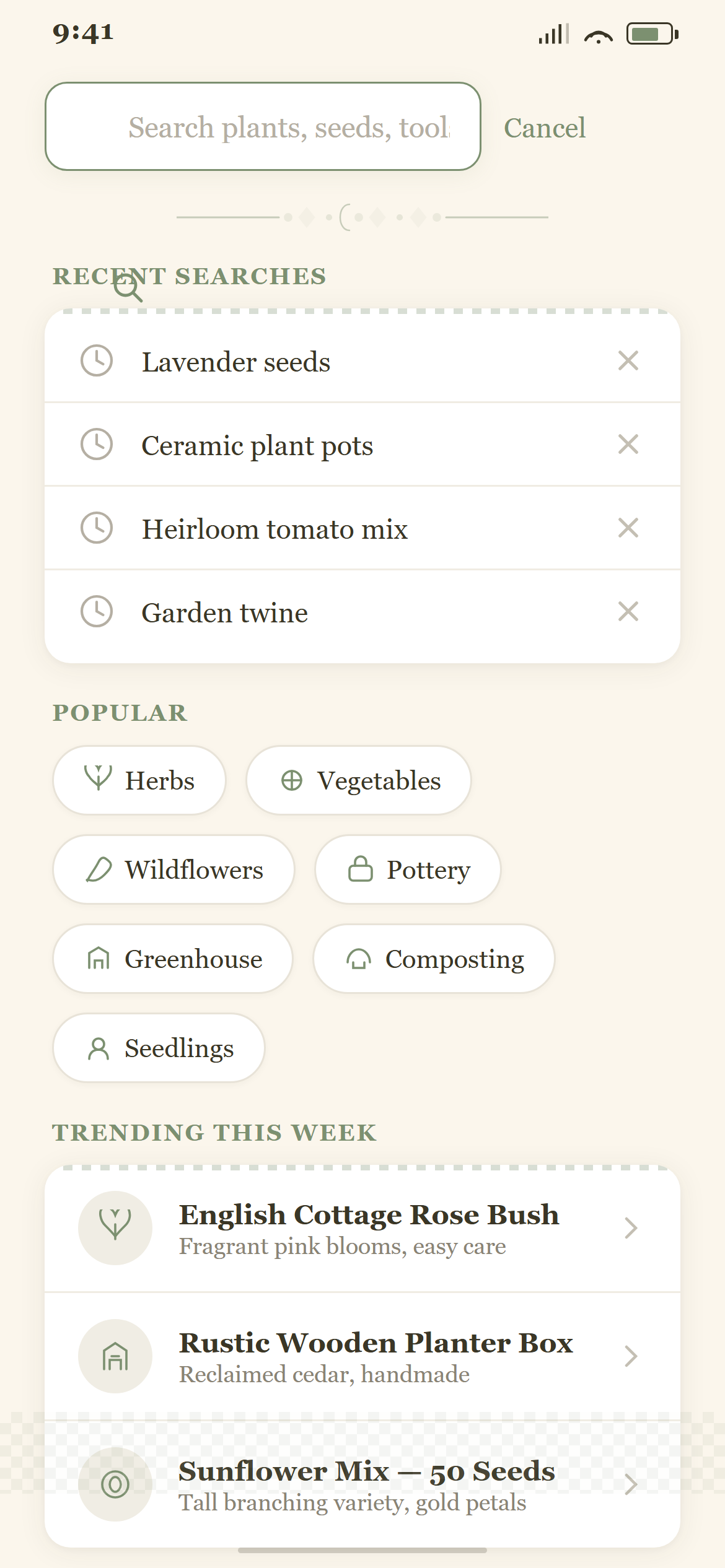 Cottagecore Search