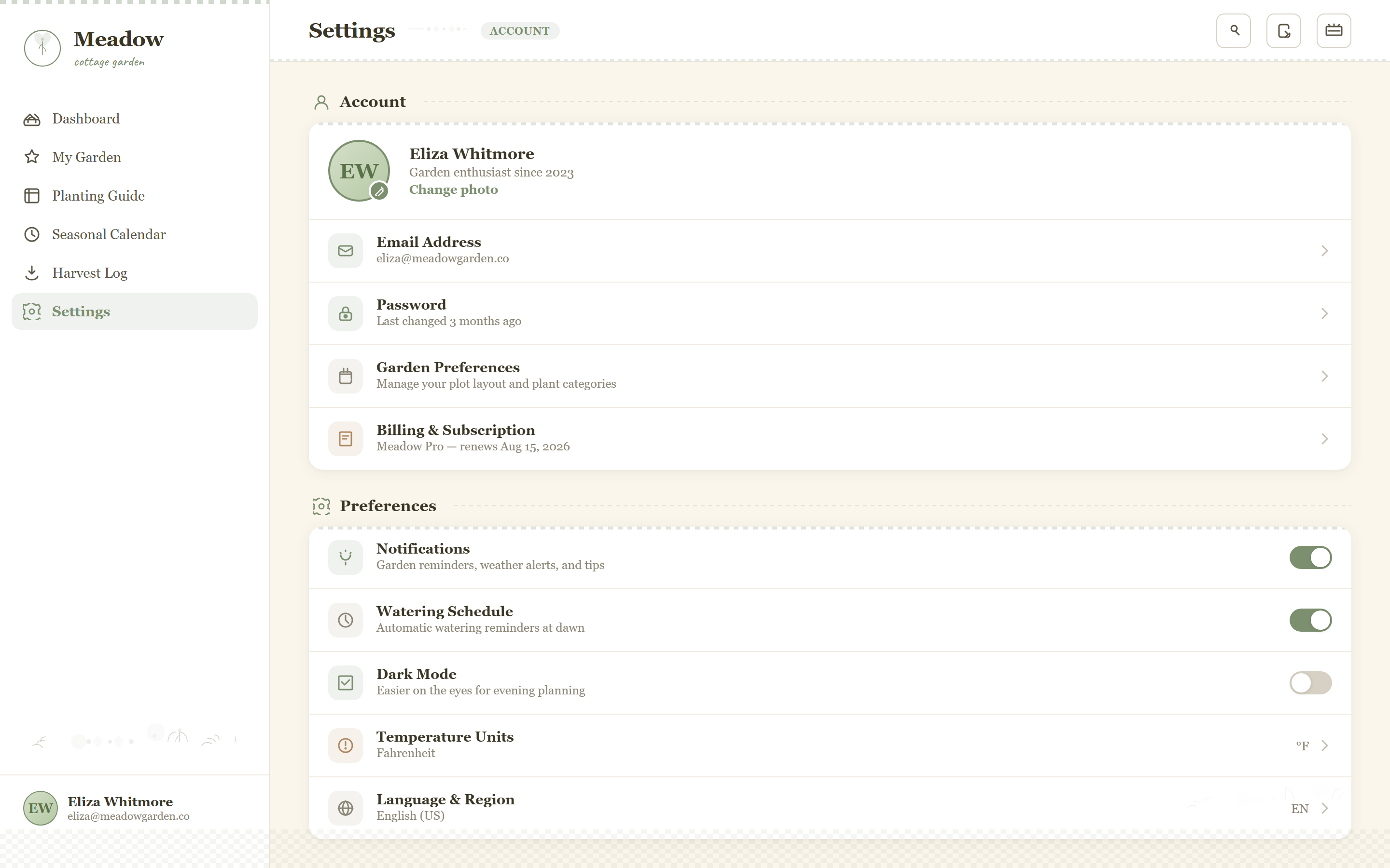 Cottagecore Settings