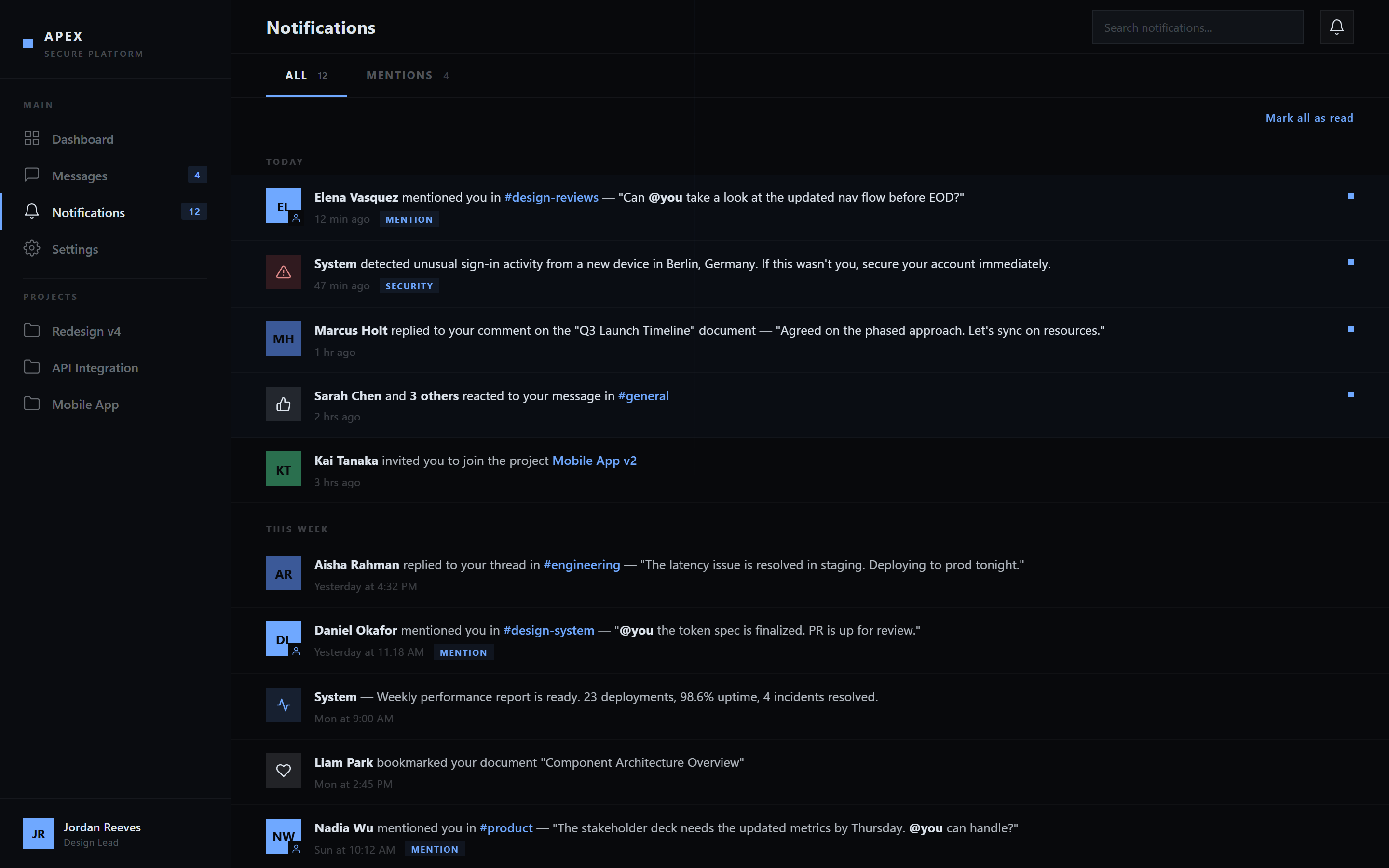 Cyber Noir Notifications