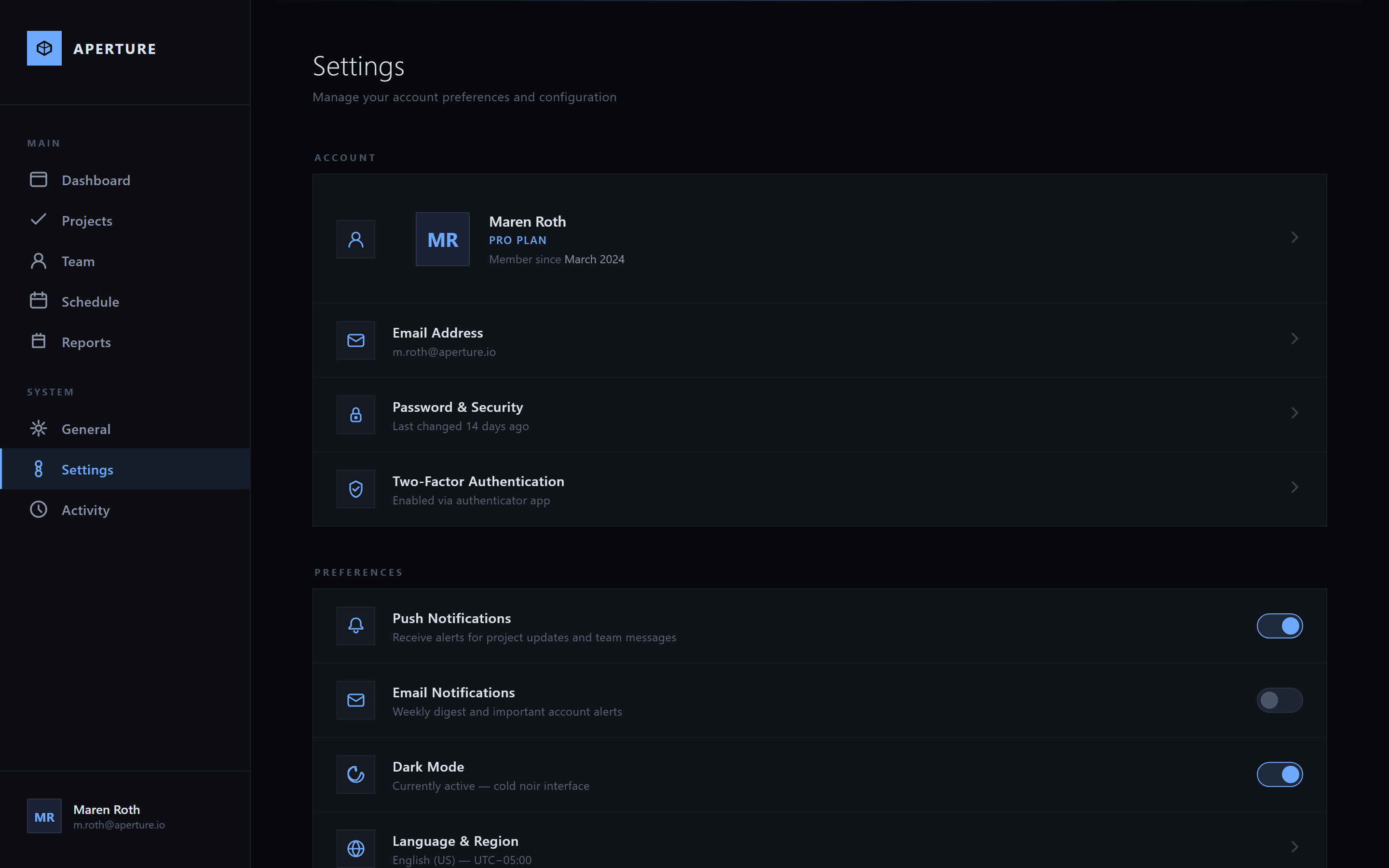 Cyber Noir Settings