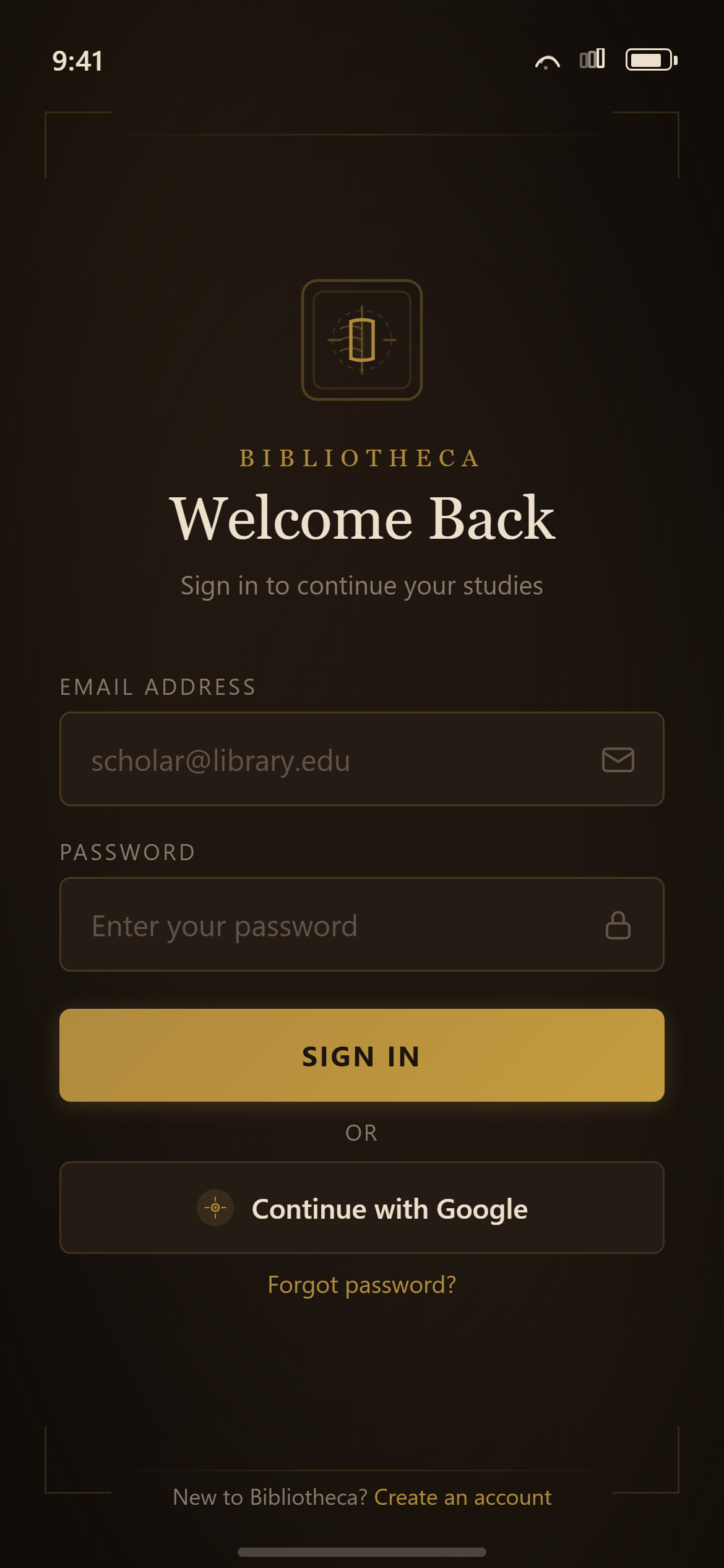 Dark Academia Login