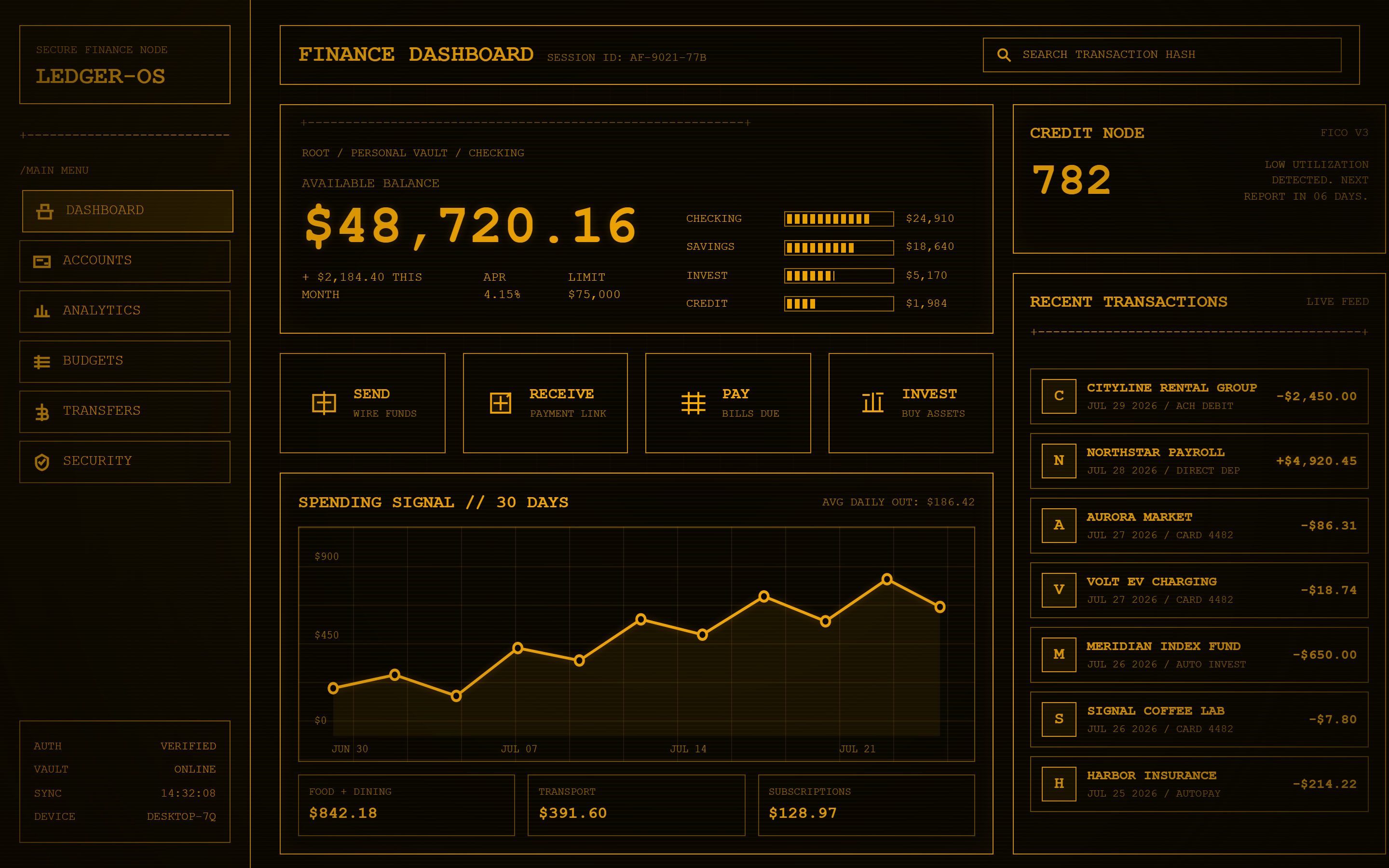 Terminal Hacker Finance Overview