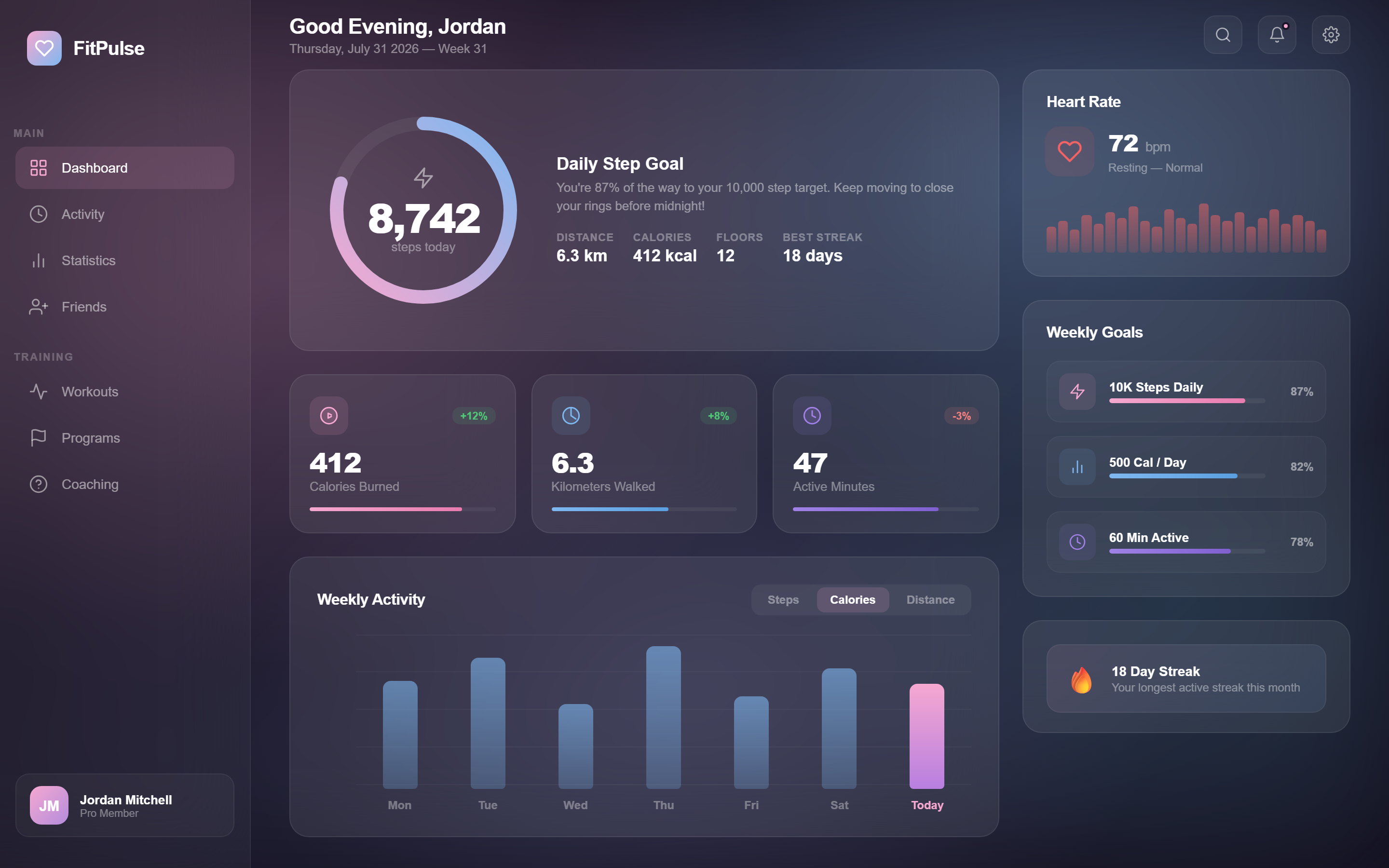 Aurora Gradient Fitness Stats