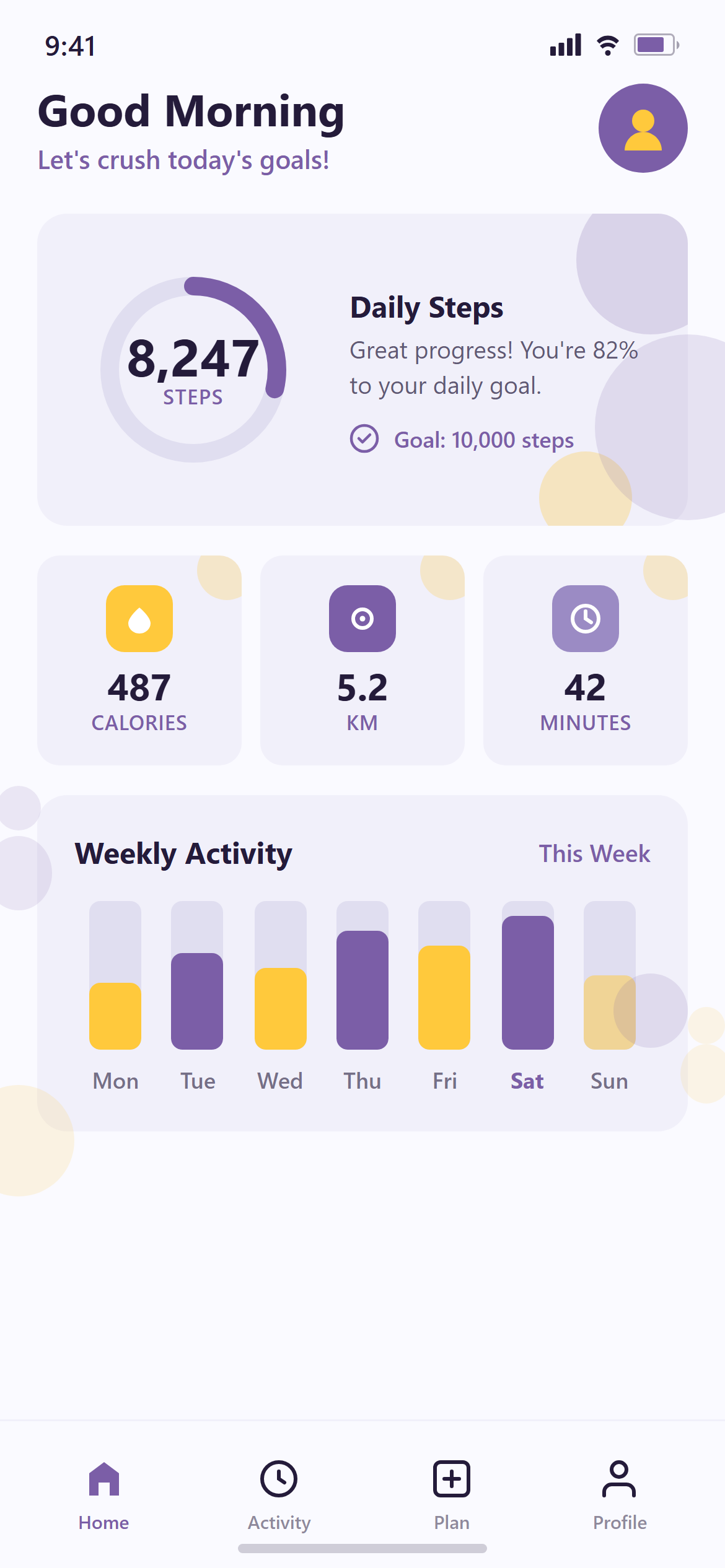 Flat Design 2.0 Fitness Stats