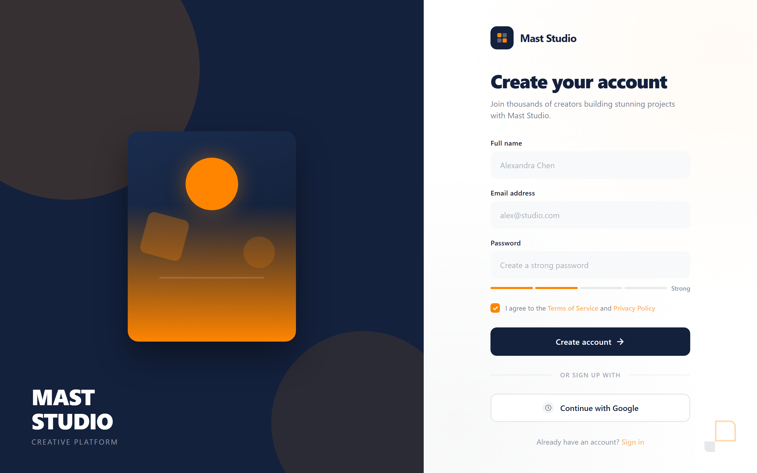 Duotone Sign Up