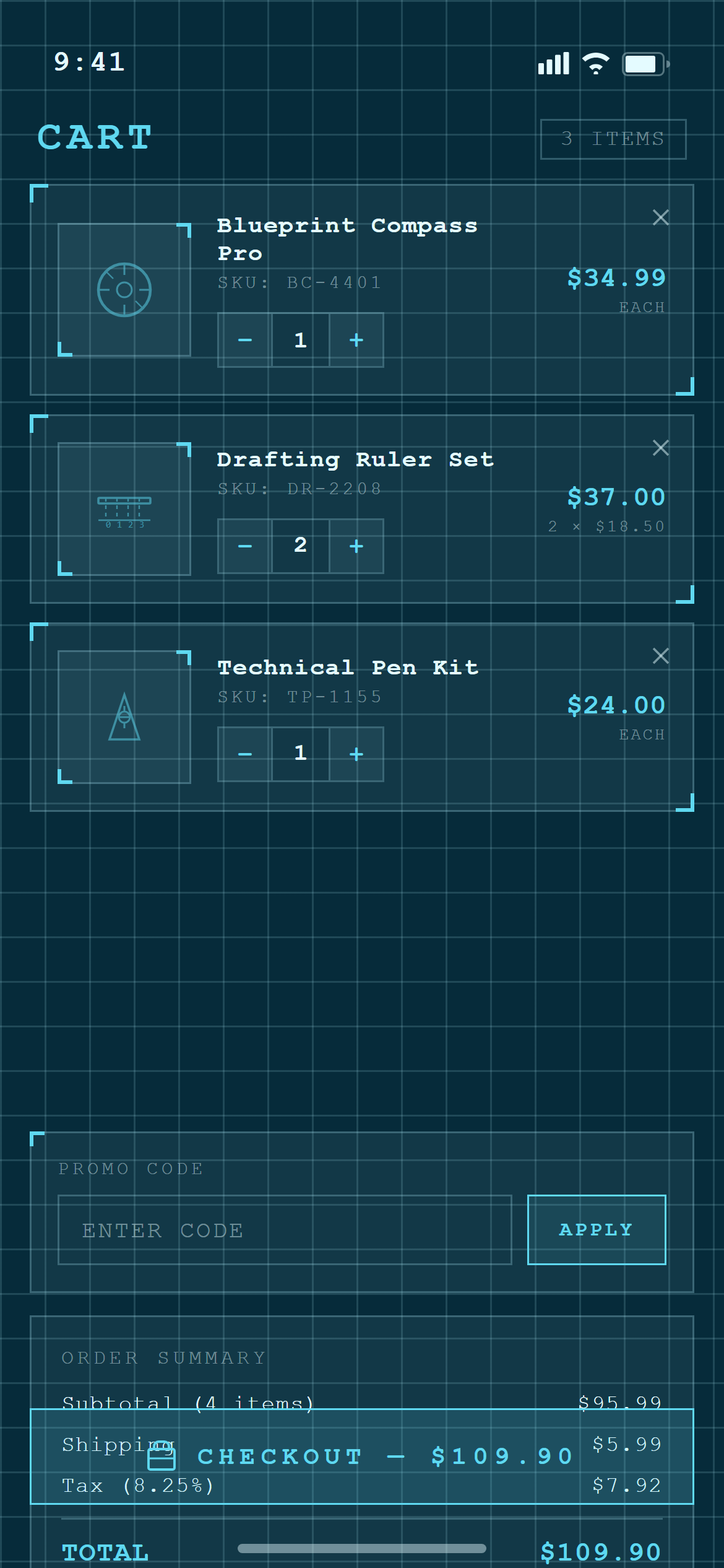 Blueprint Shopping Cart