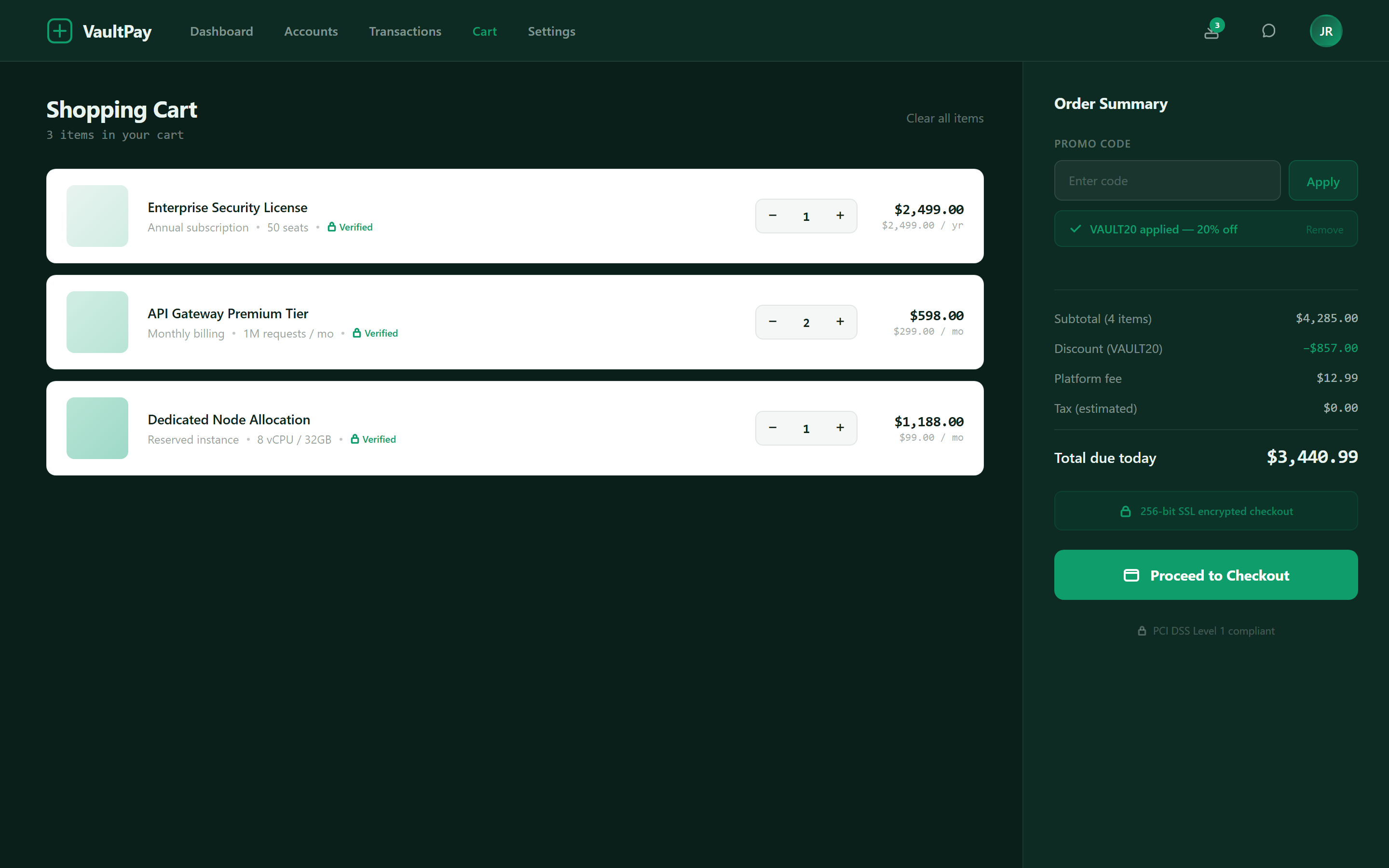 Fintech Trust Shopping Cart