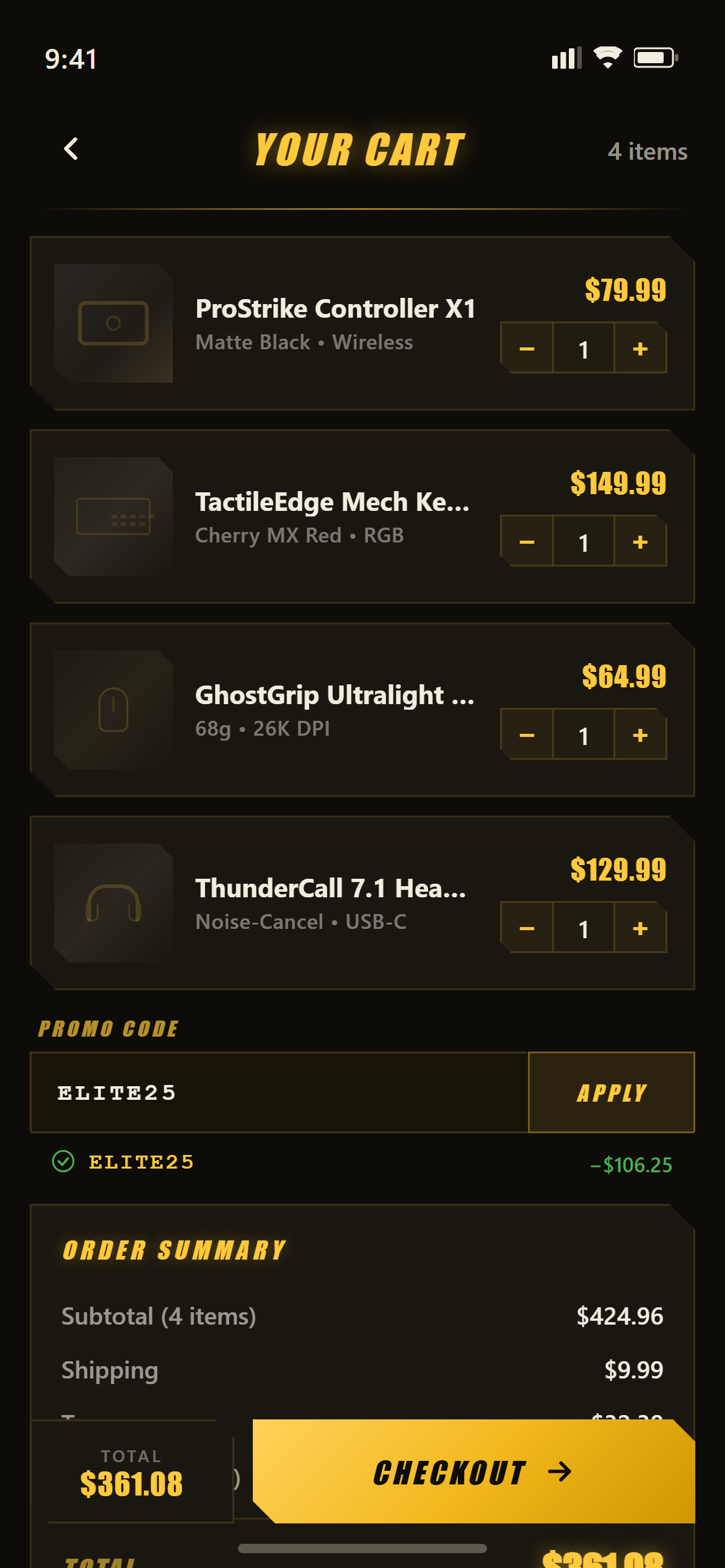 Gaming HUD Shopping Cart