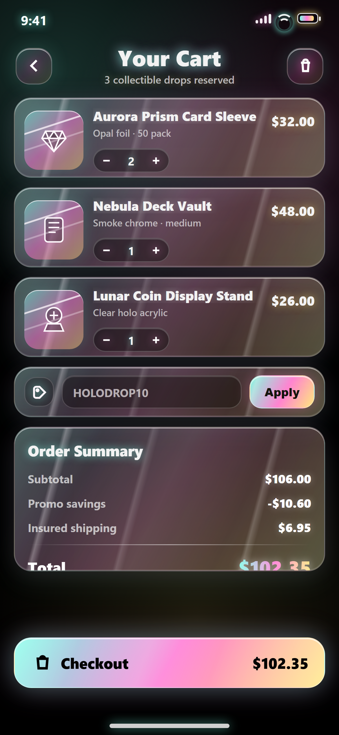 Holographic Shopping Cart