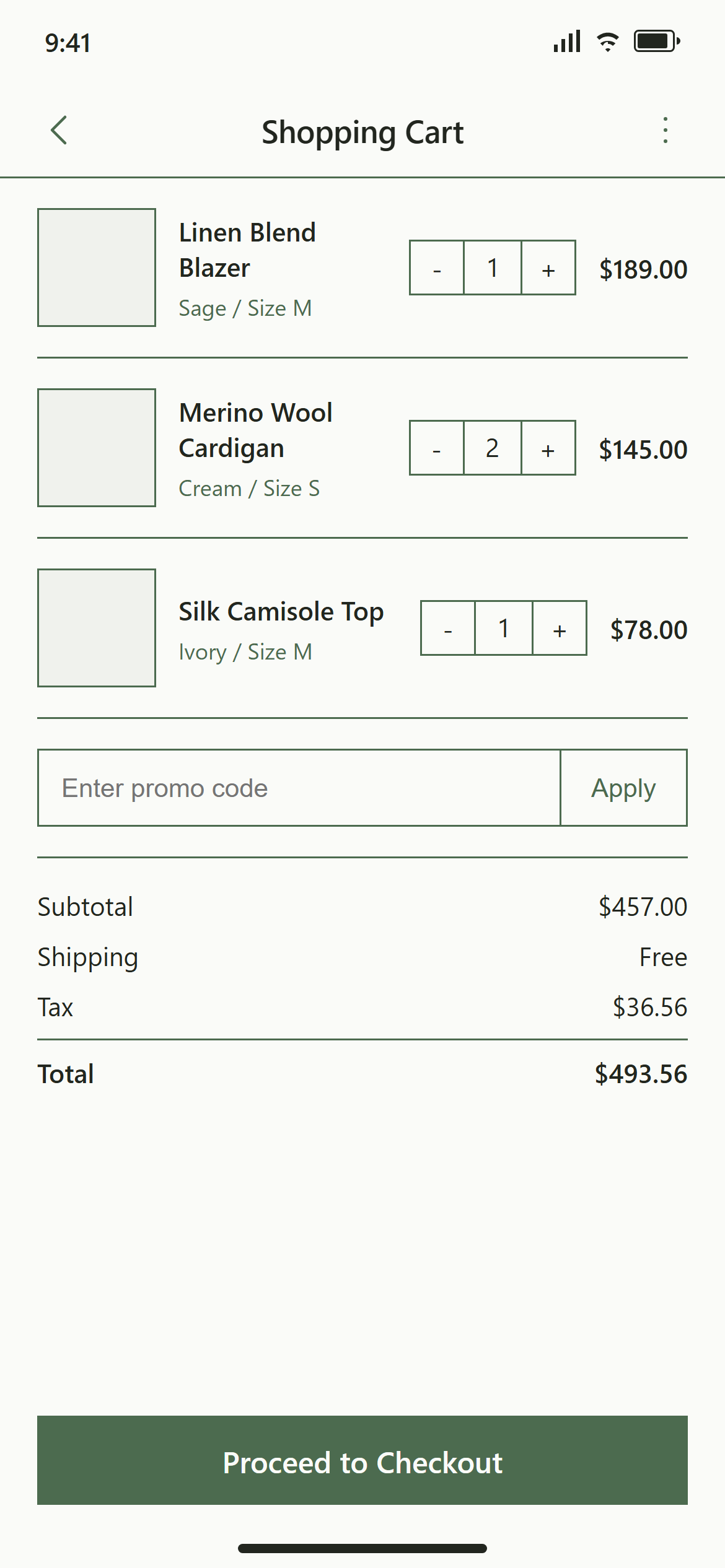 Minimal Line Art Shopping Cart