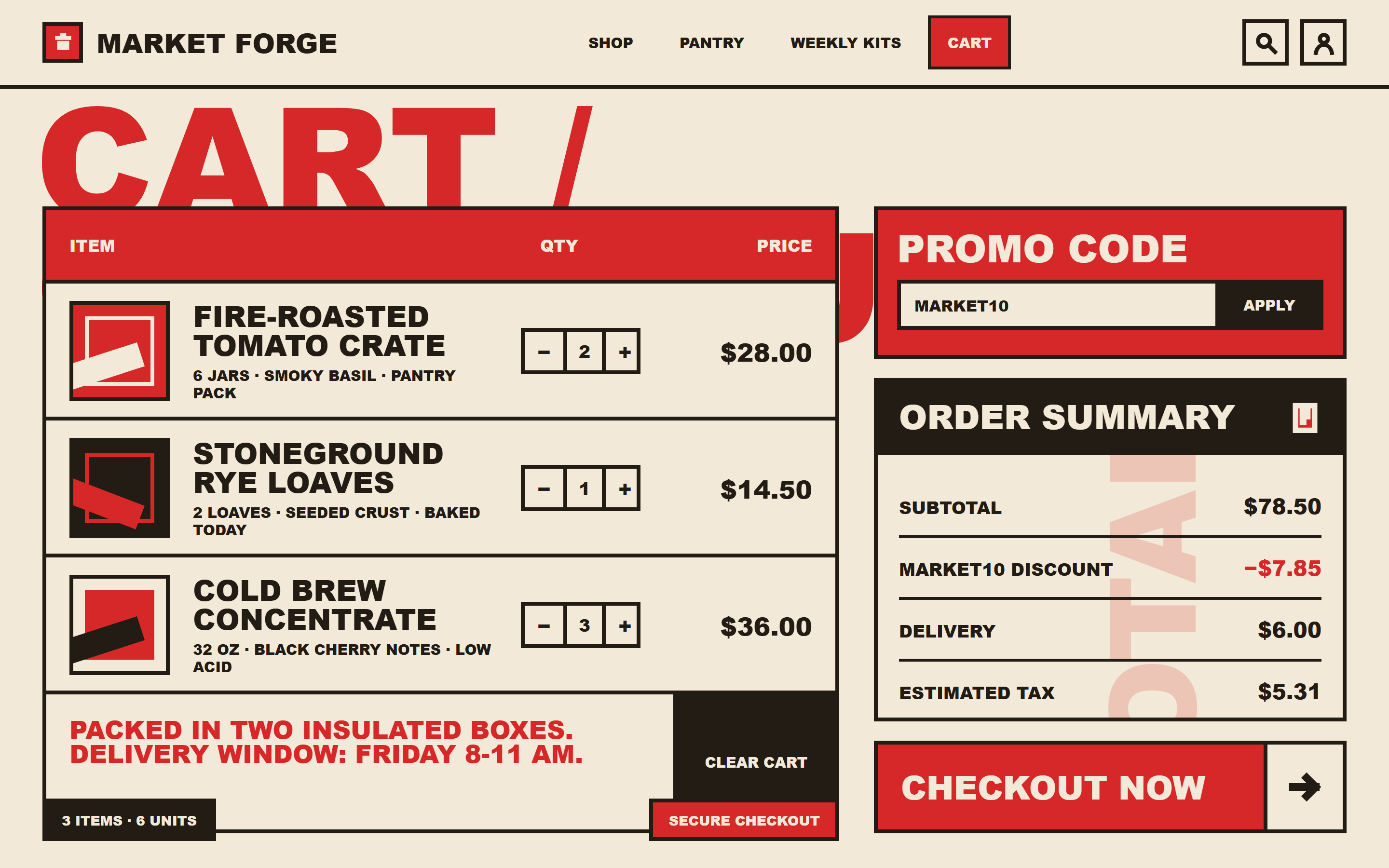 Bold Poster Shopping Cart