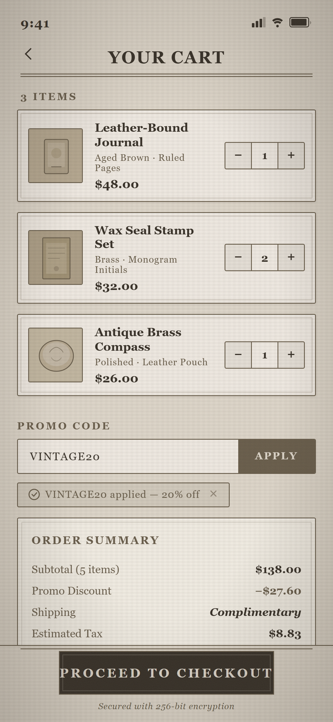 Vintage Sepia Shopping Cart