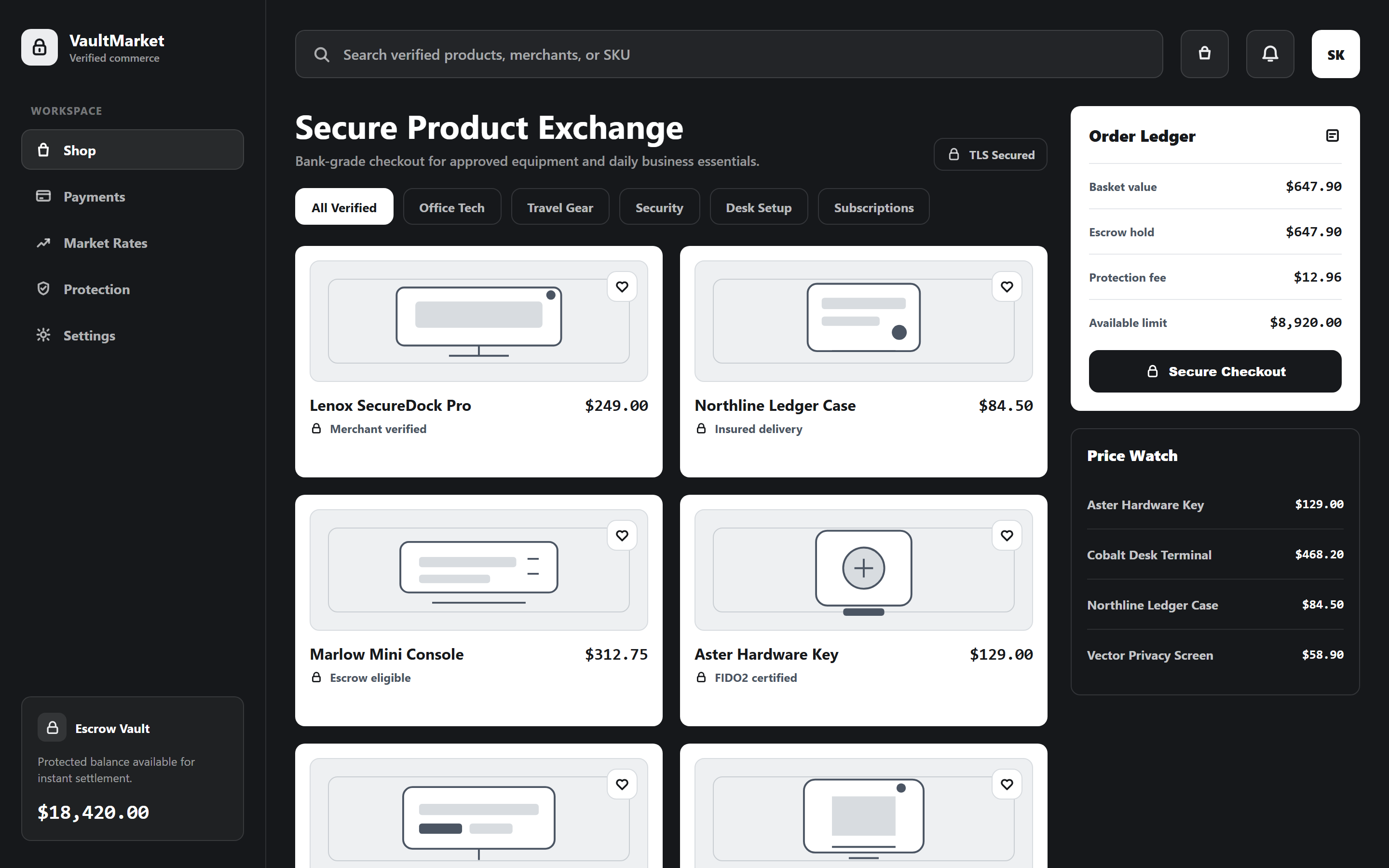 Fintech Trust Product Grid