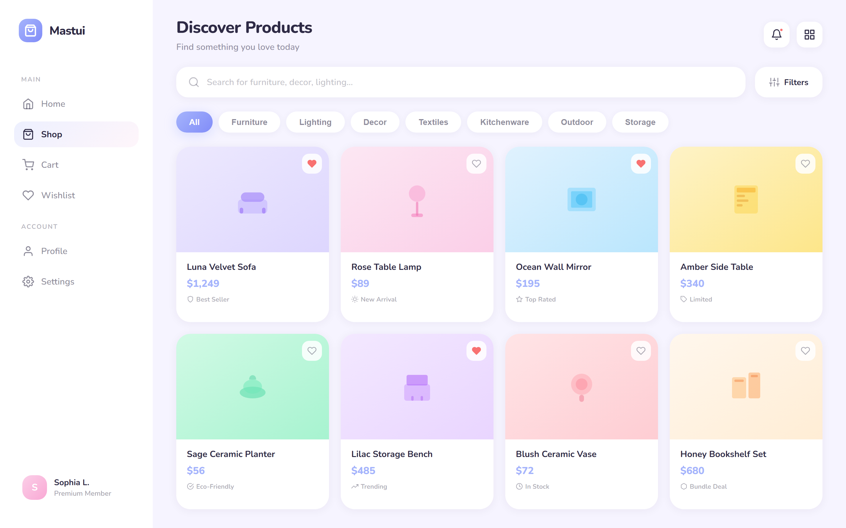 Soft Pastel Product Grid