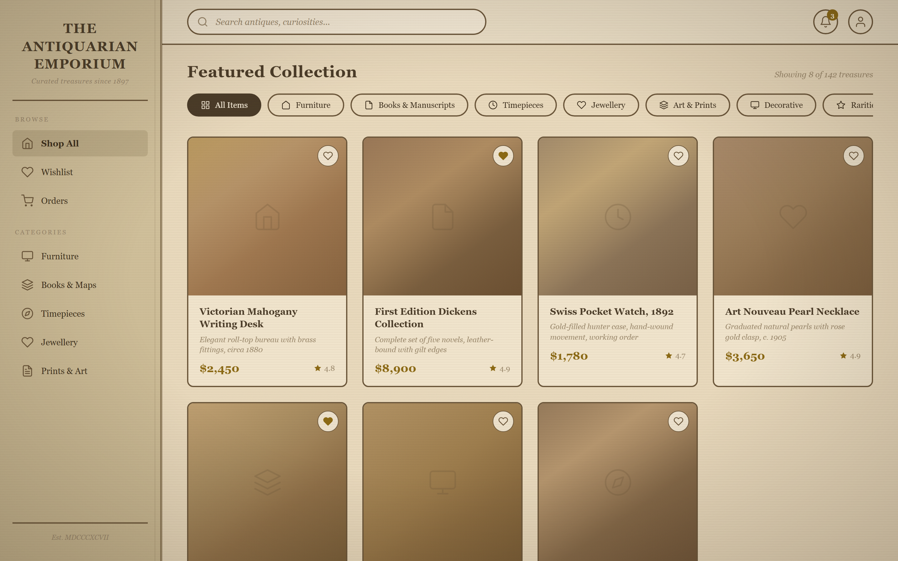 Vintage Sepia Product Grid