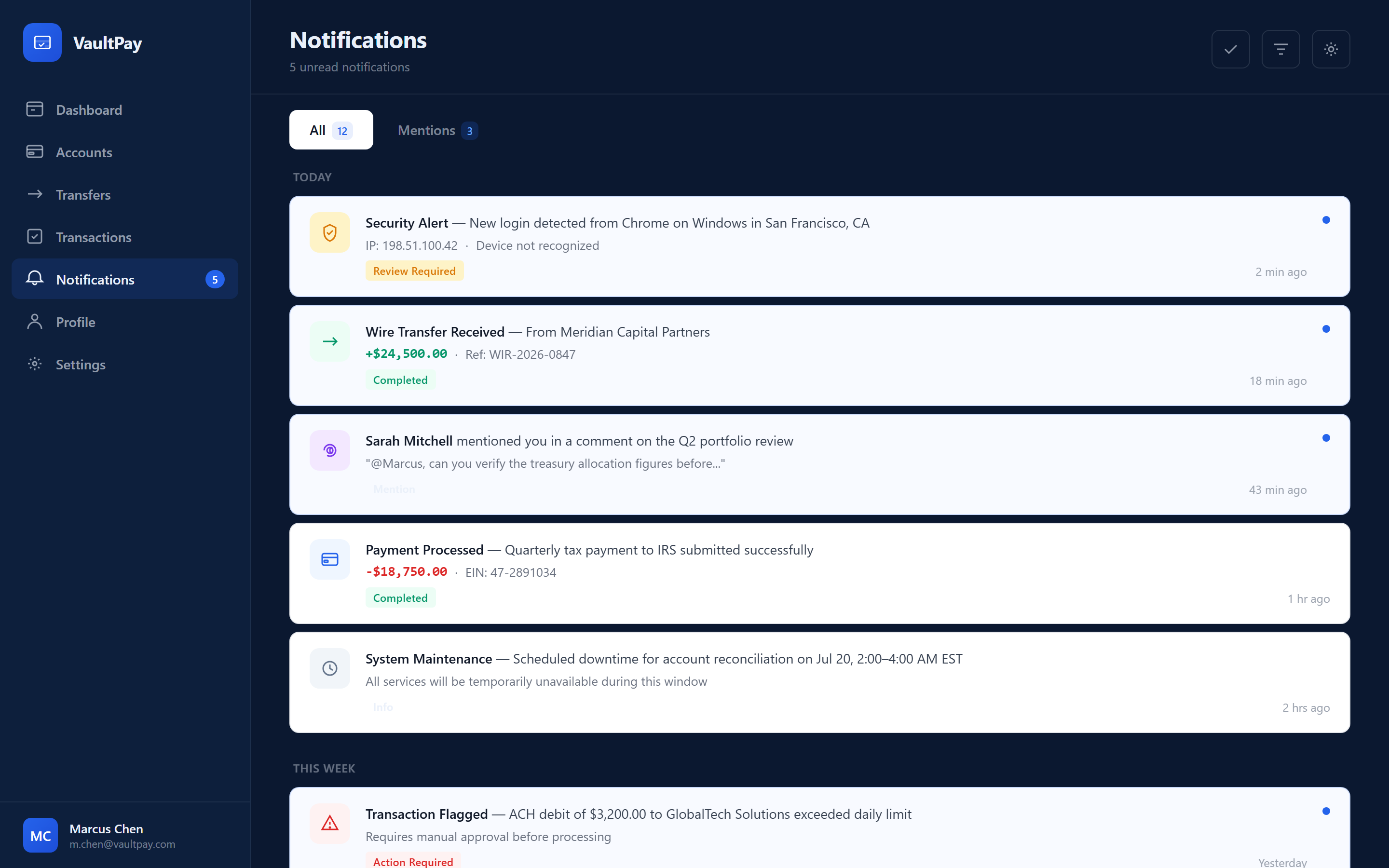 Fintech Trust Notifications