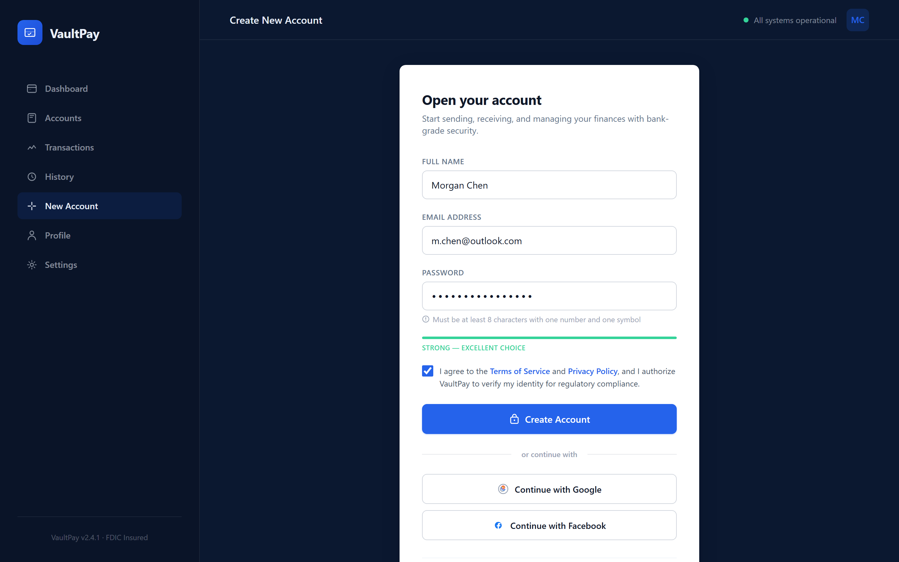 Fintech Trust Sign Up