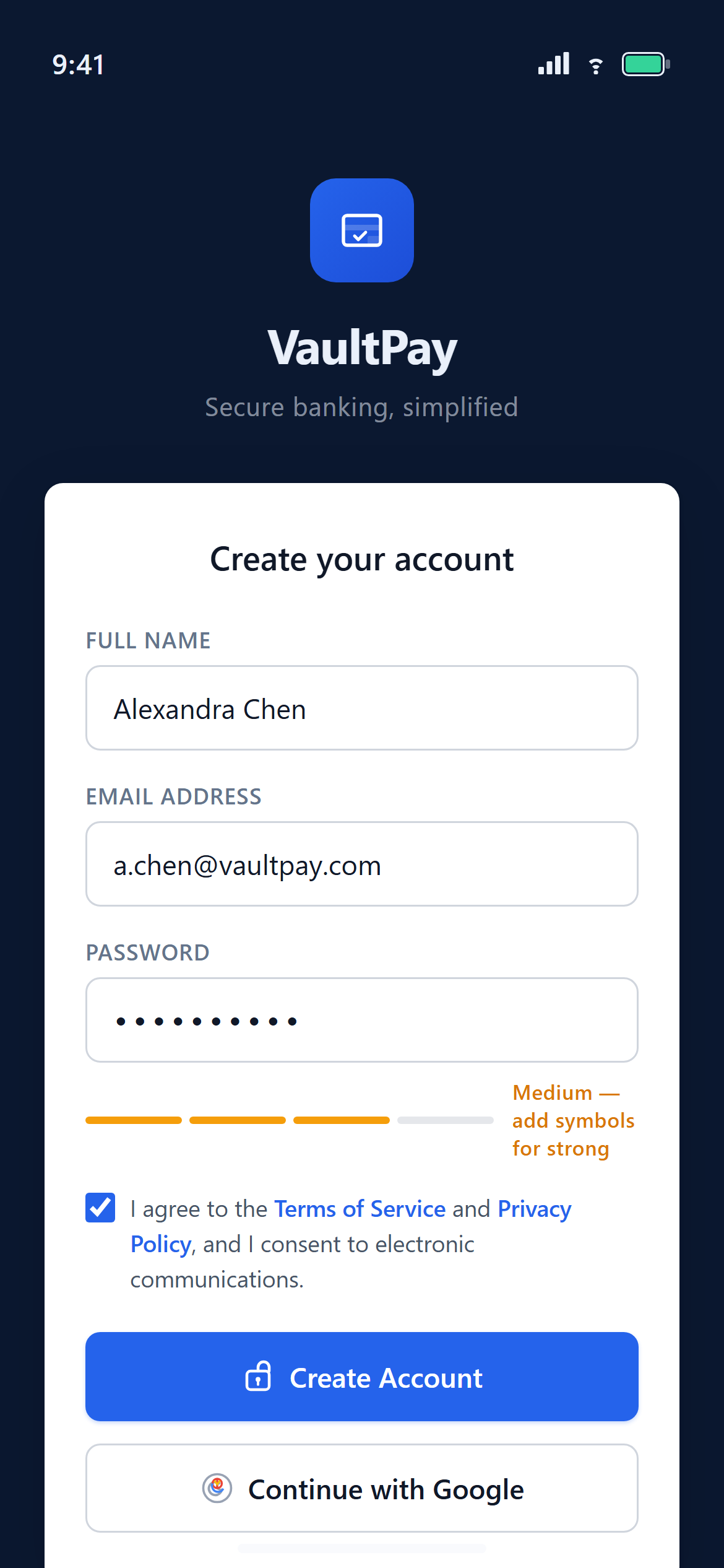 Fintech Trust Sign Up