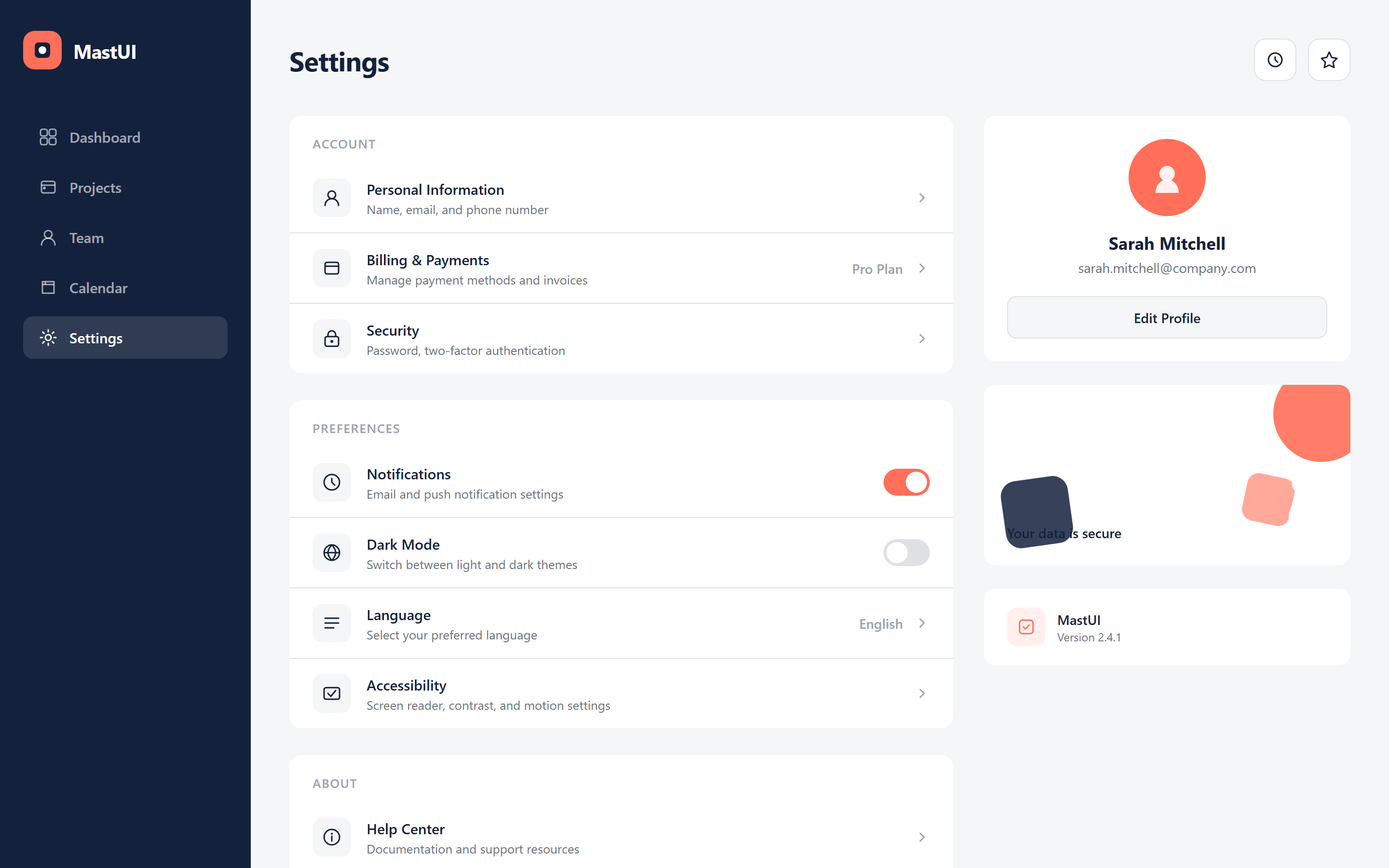 Flat Design 2.0 Settings