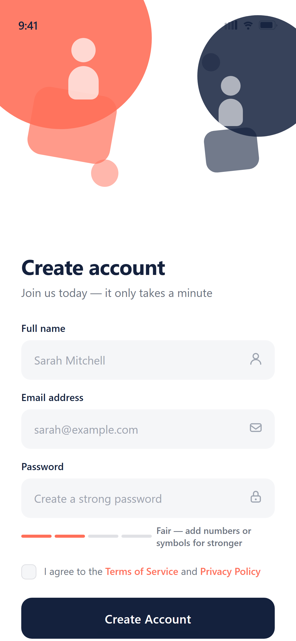 Flat Design 2.0 Sign Up