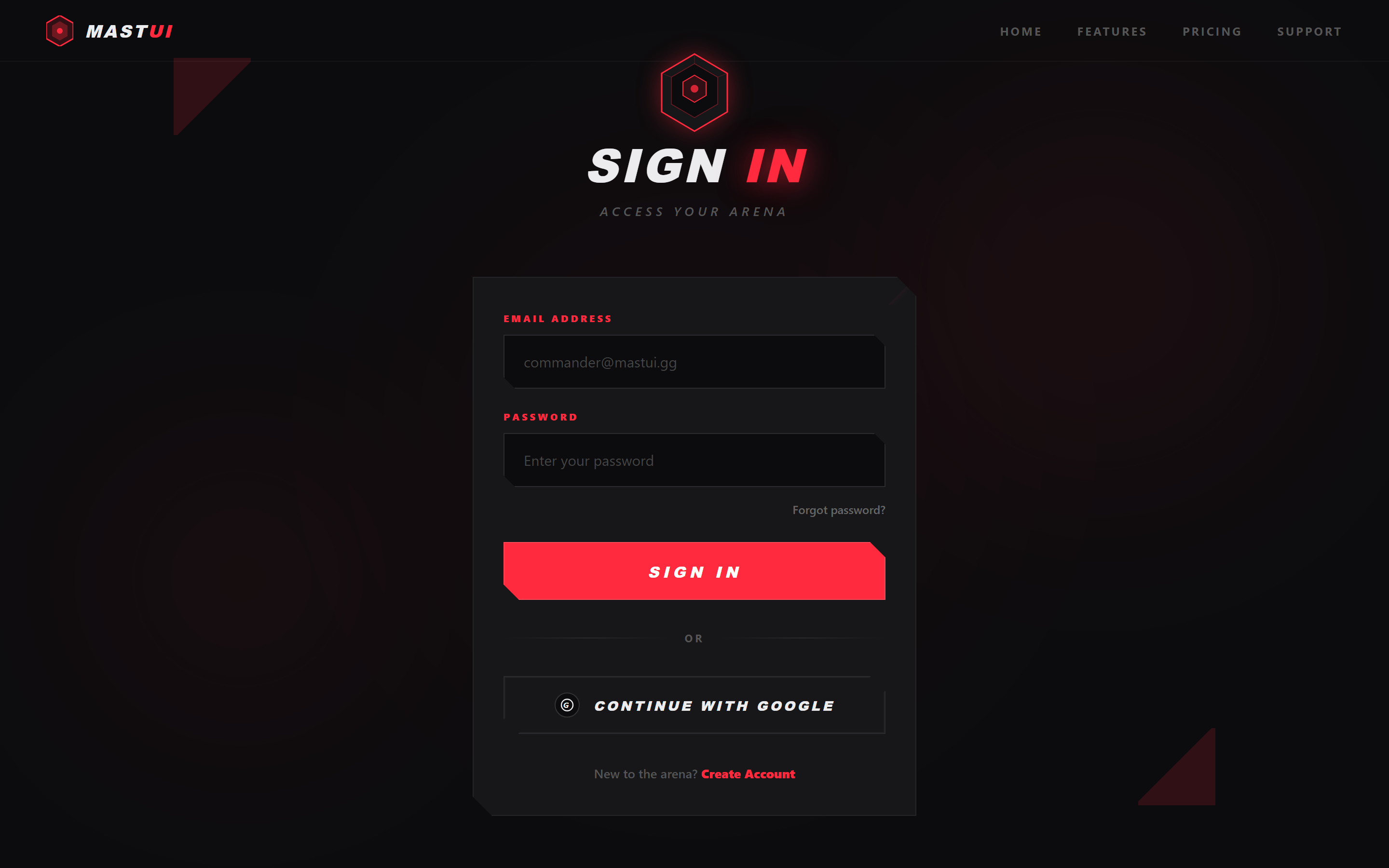 Gaming HUD Login