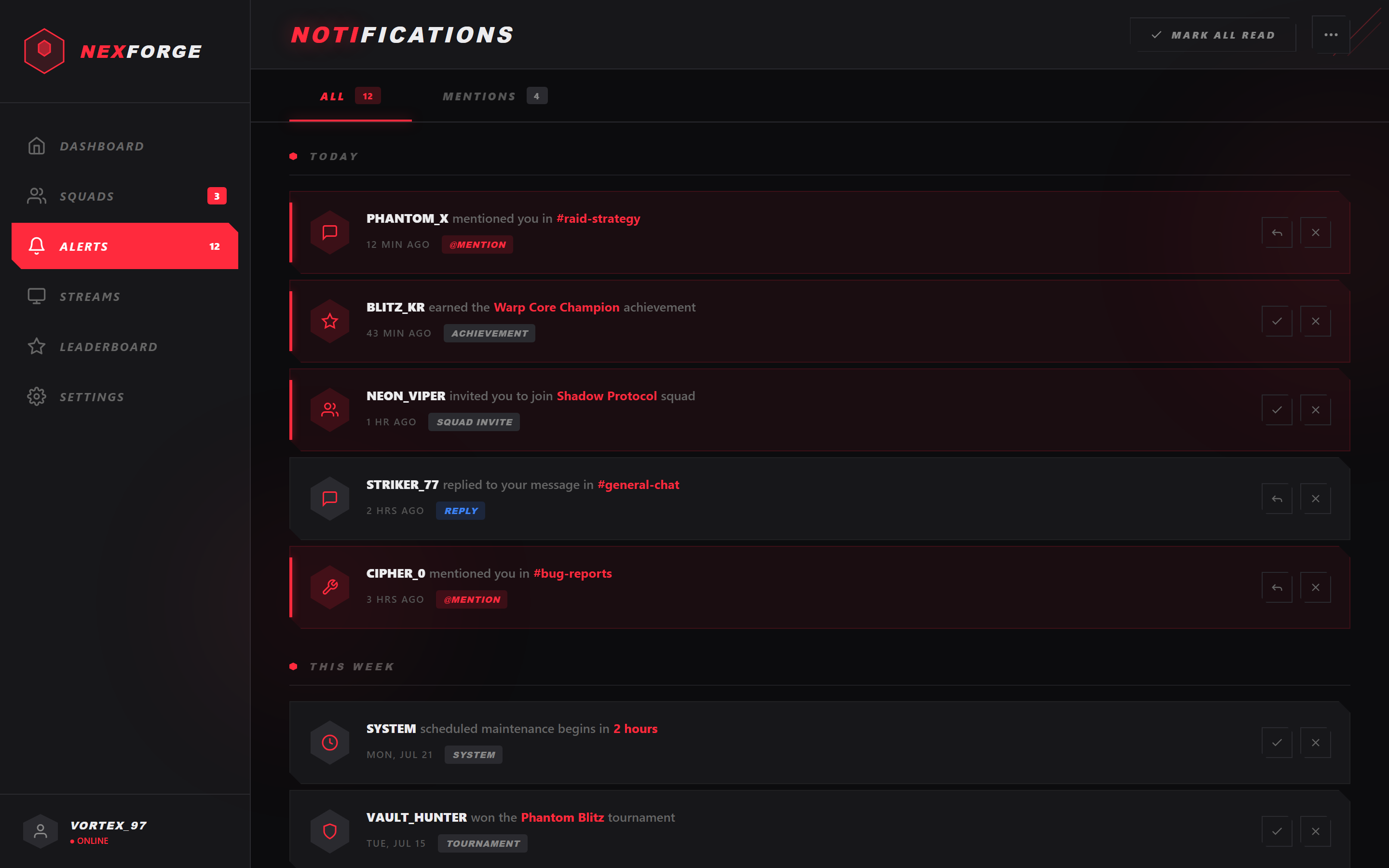 Gaming HUD Notifications