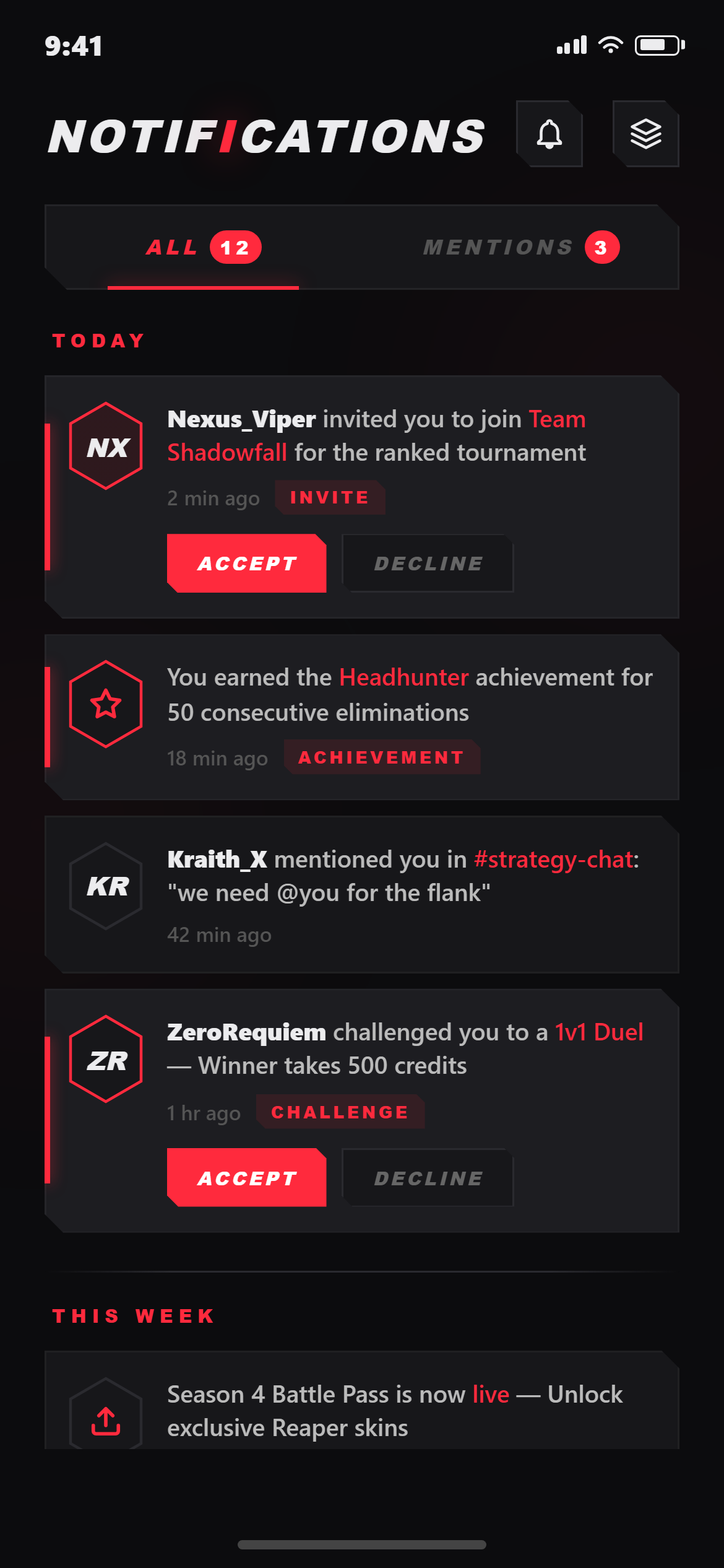 Gaming HUD Notifications