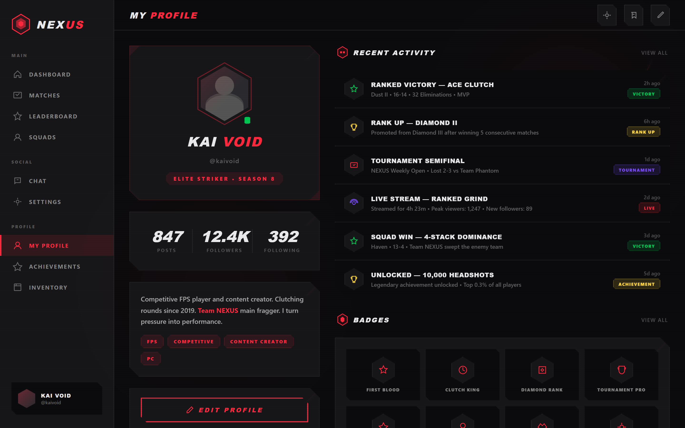 Gaming HUD Profile