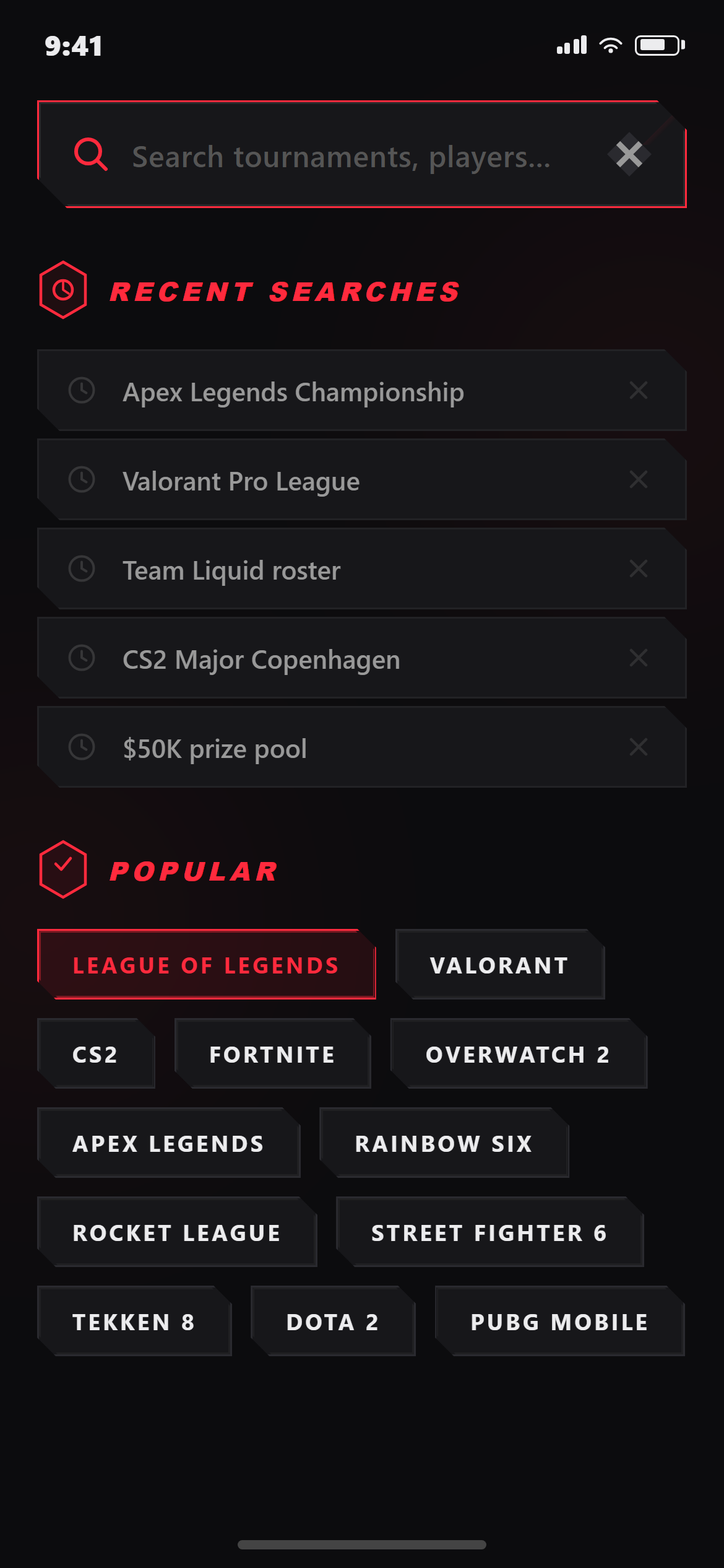 Gaming HUD Search